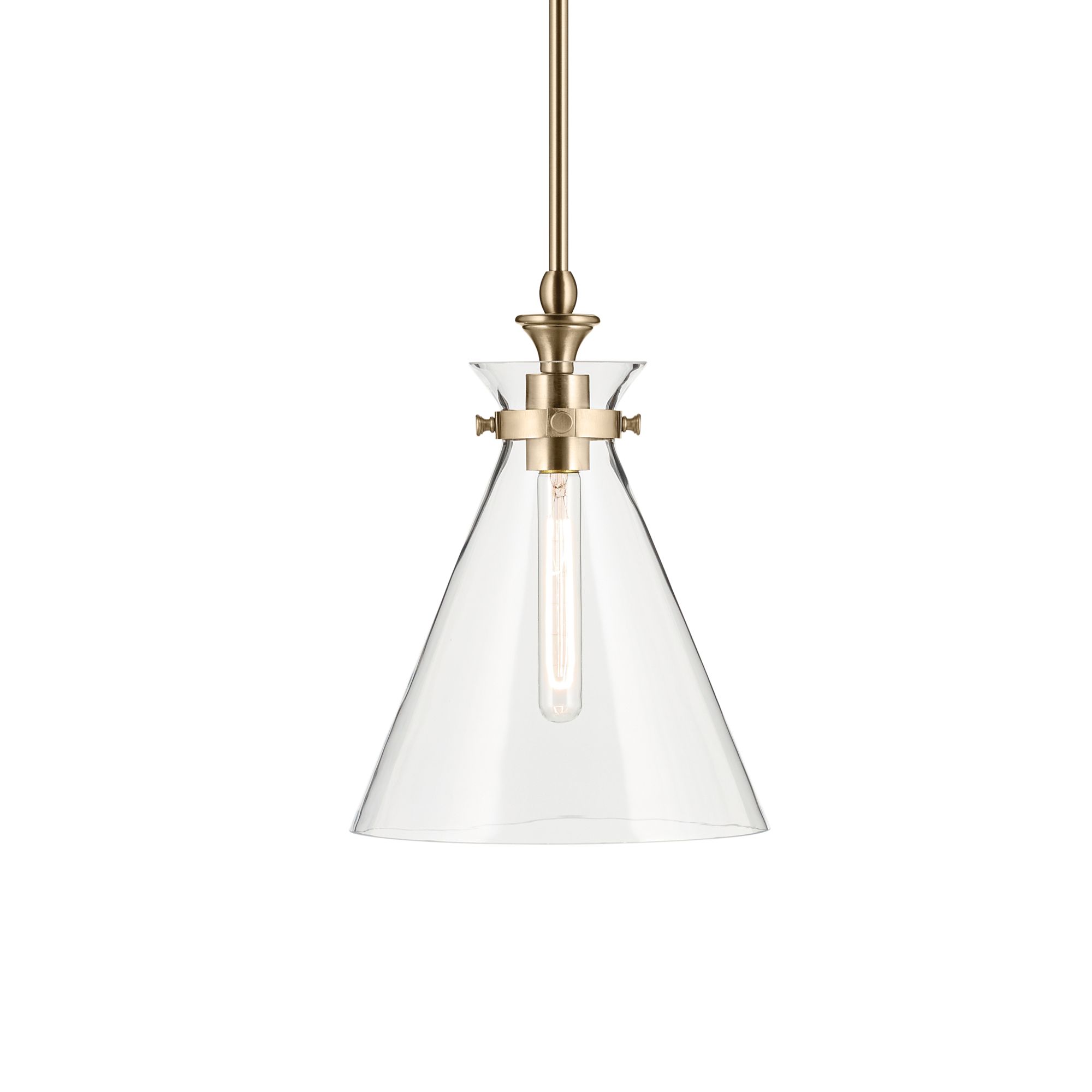 Image 6 Kichler Laria 10.5 Inch 1 Light Pendant Clear Glass in Champagne Bronze more views