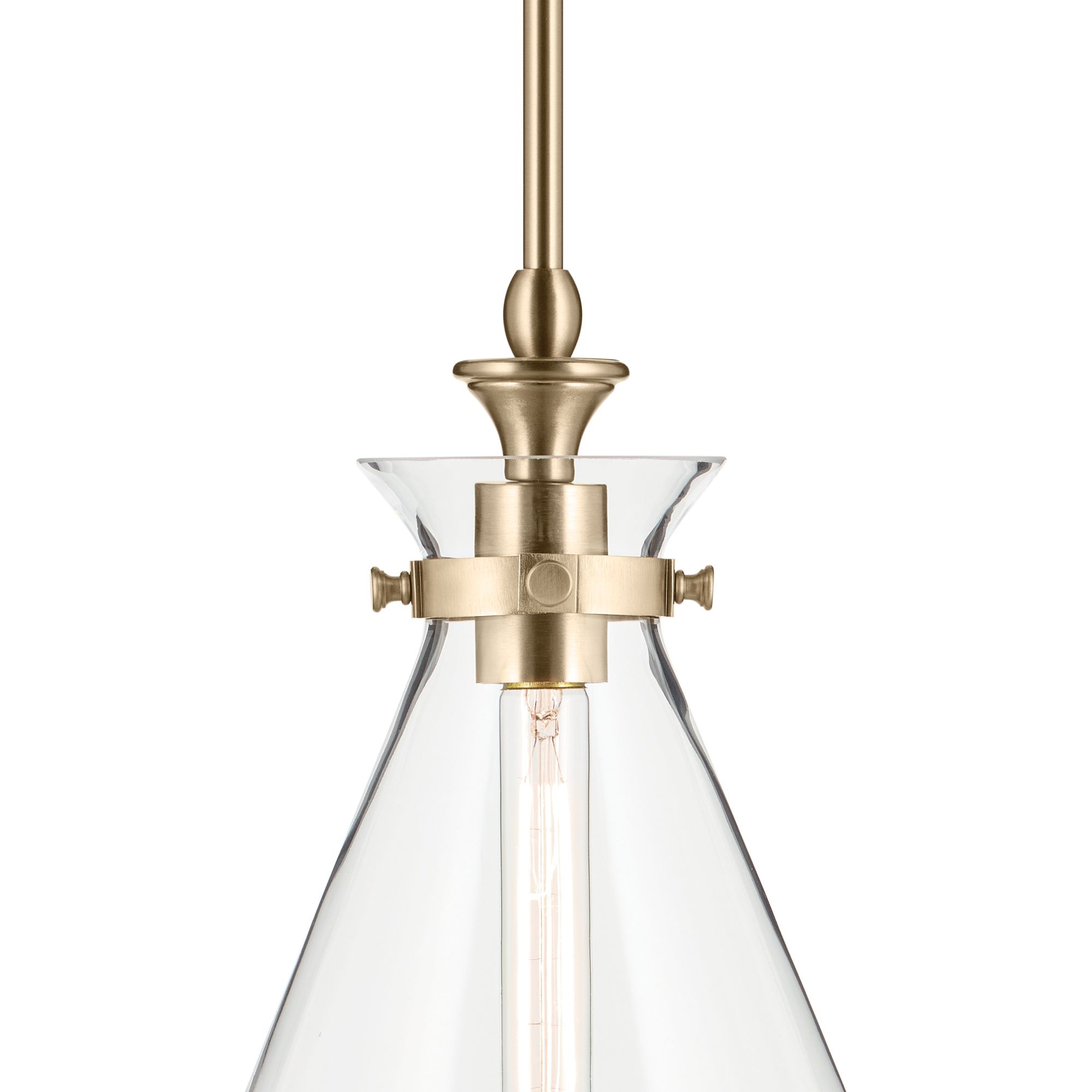 Kichler Laria 10.5 Inch 1 Light Pendant Clear Glass in Champagne Bronze