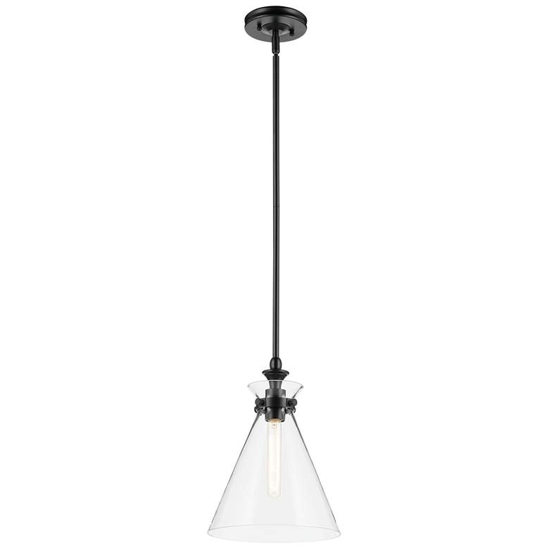 Image 1 Kichler Laria 10.5 Inch 1 Light Pendant with Clear Glass in Black