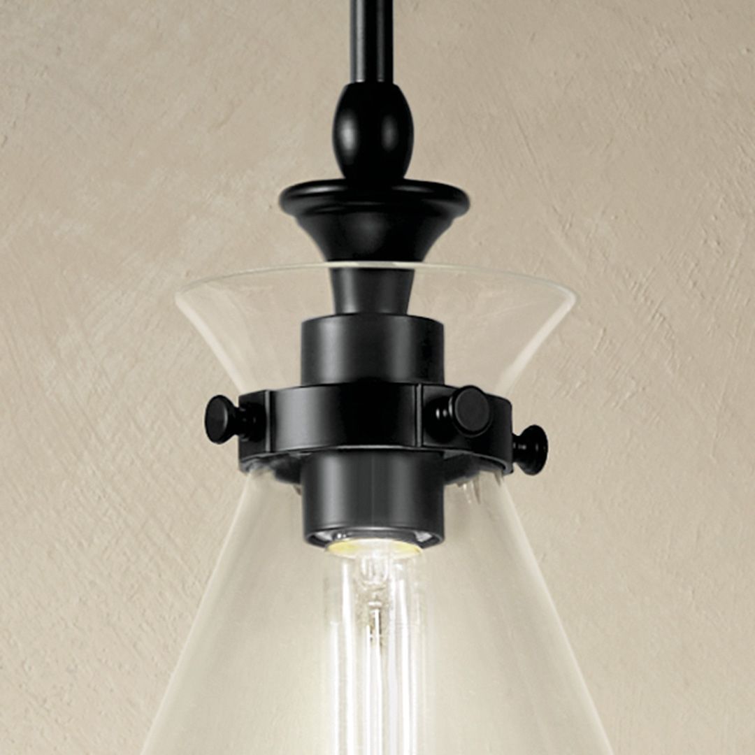 Image 5 Kichler Laria 10.5 Inch 1 Light Pendant with Clear Glass in Black more views