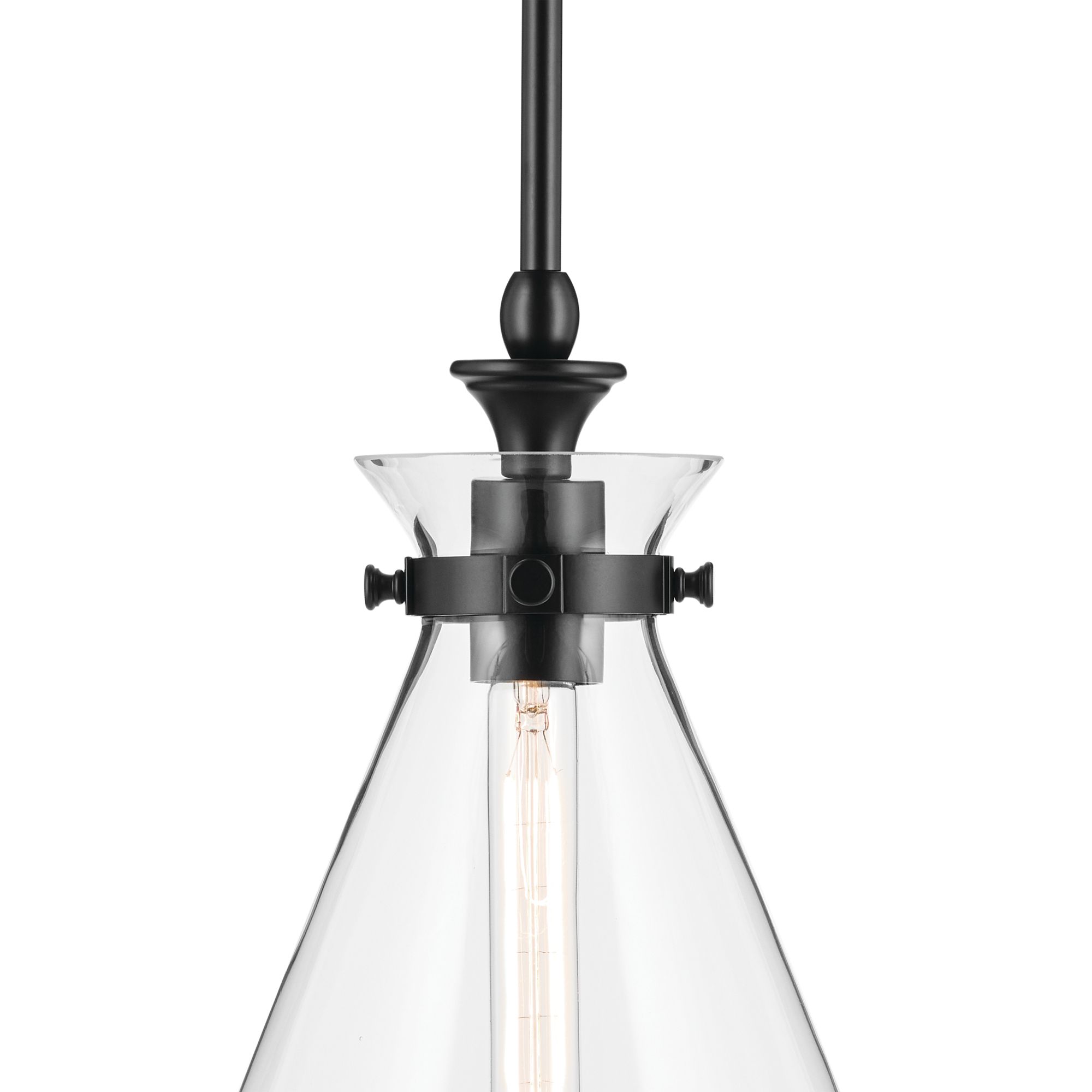 Kichler Laria 10.5 Inch 1 Light Pendant with Clear Glass in Black