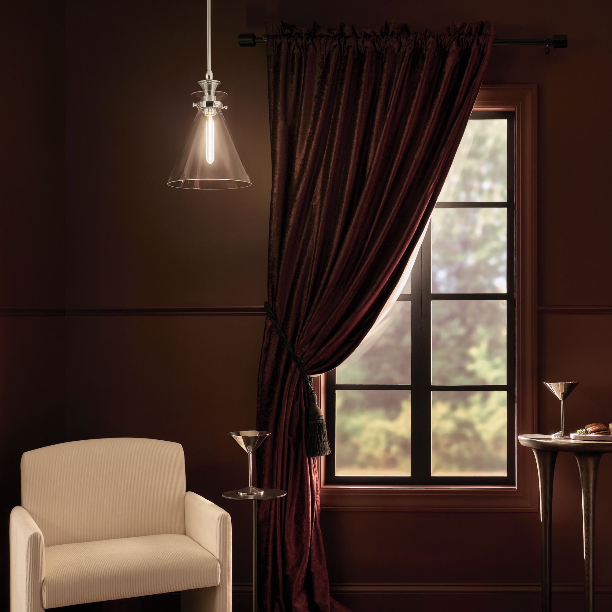 Image 3 Kichler Laria 10.5 Inch 1 Light Pendant with Clear Glass in Polished Nickel more views