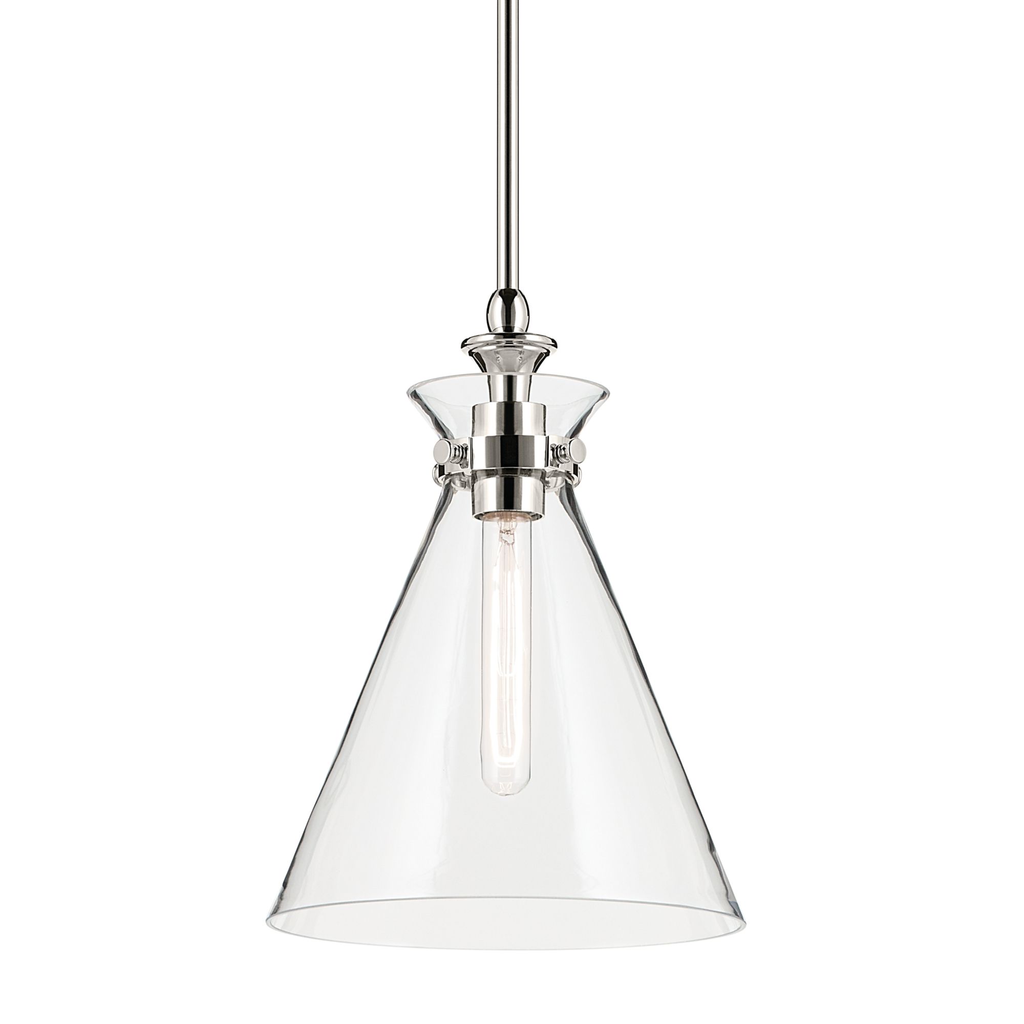 Image 6 Kichler Laria 10.5 Inch 1 Light Pendant with Clear Glass in Polished Nickel more views