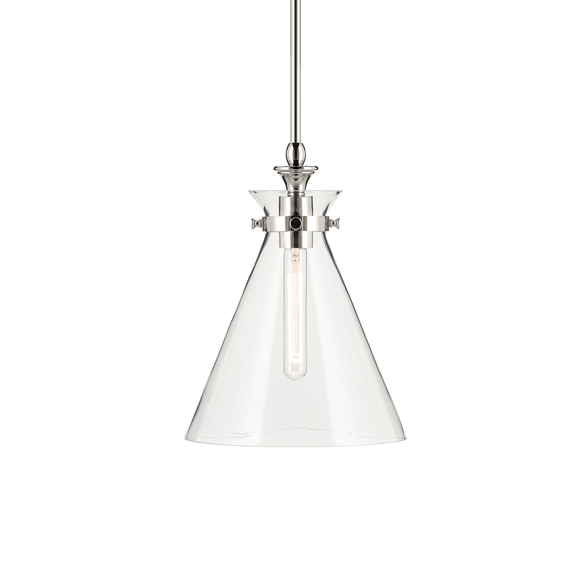 Image 7 Kichler Laria 10.5 Inch 1 Light Pendant with Clear Glass in Polished Nickel more views