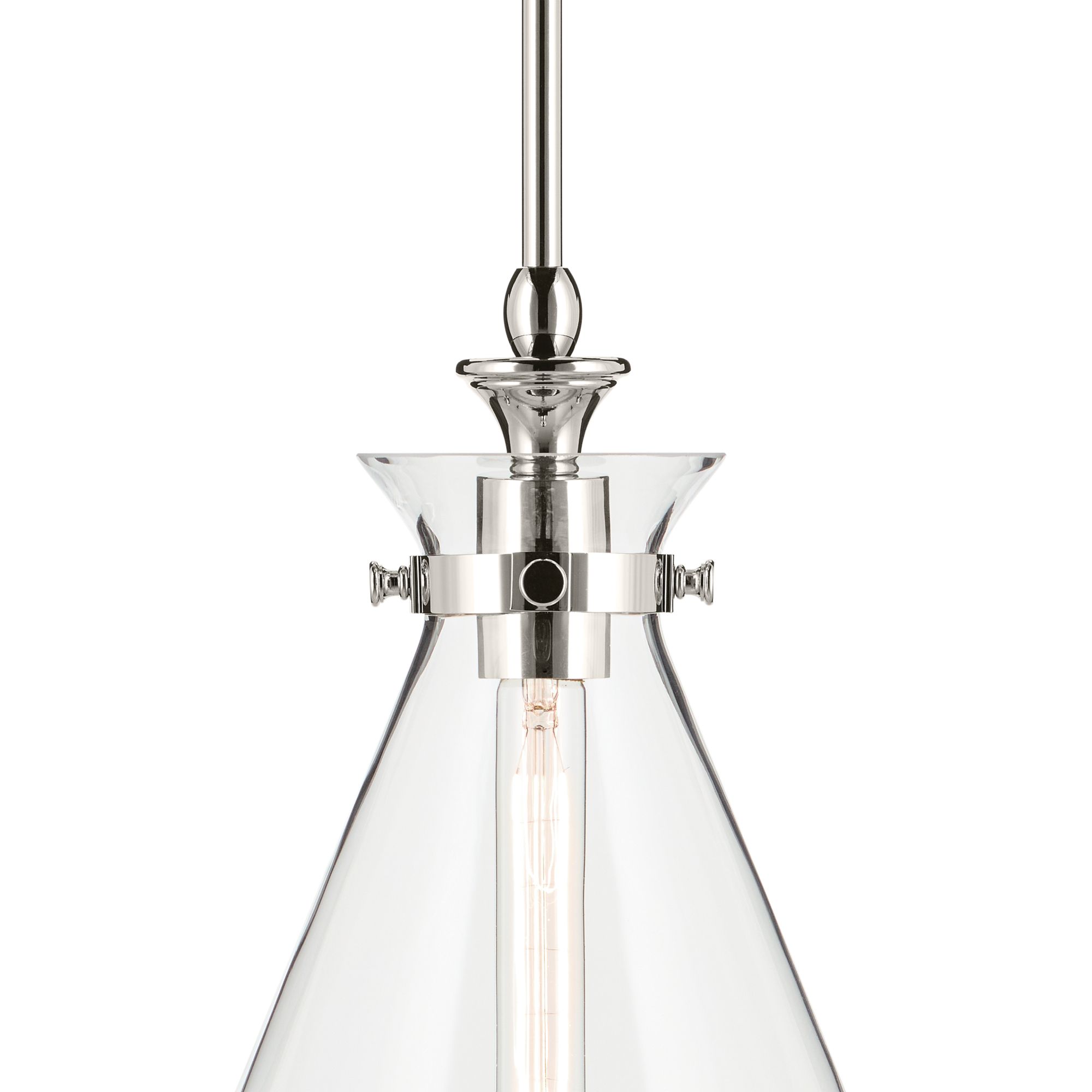 Kichler Laria 10.5 Inch 1 Light Pendant with Clear Glass in Polished Nickel