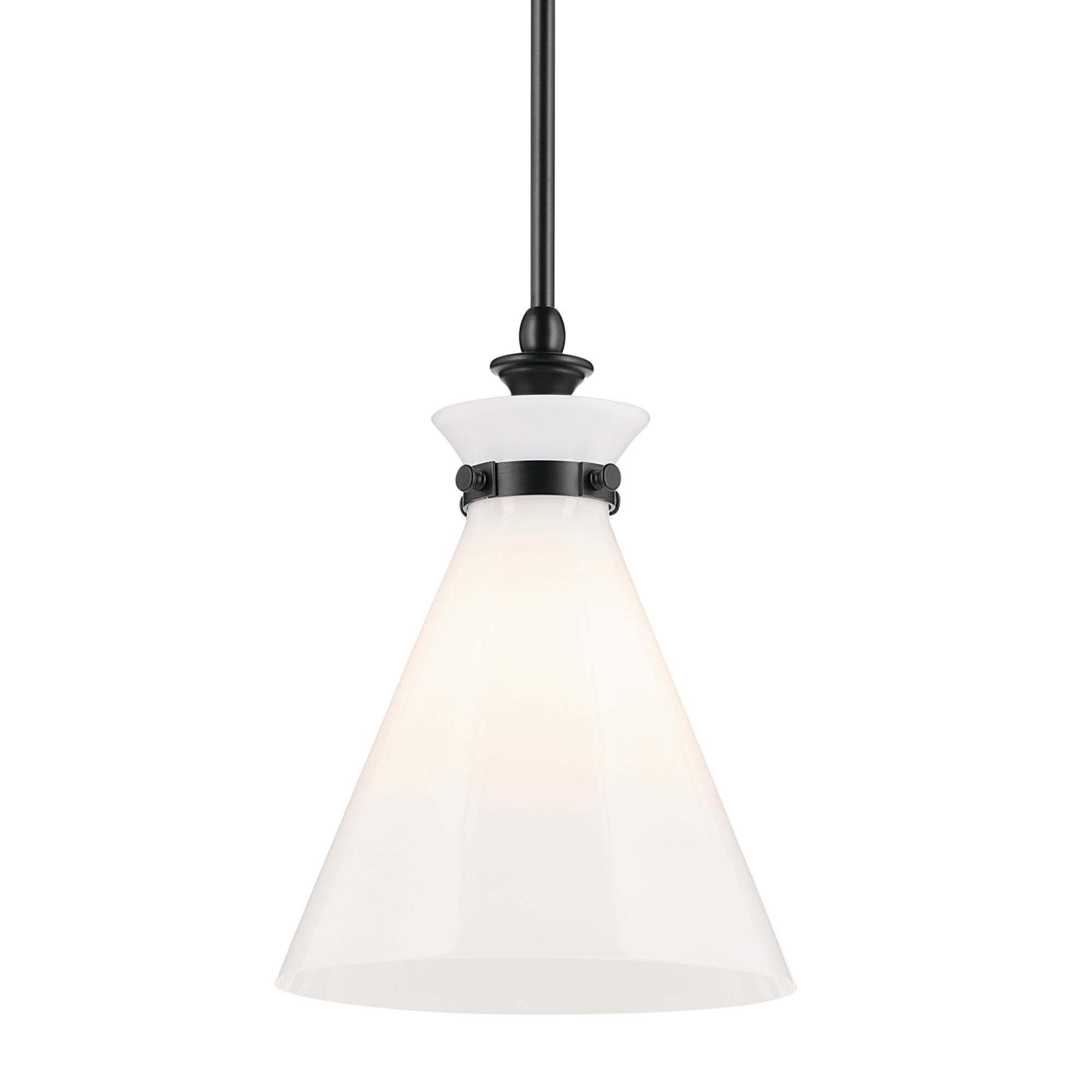 Image 7 Kichler Laria 10.5 Inch 1 Light Pendant with Opal Glass in Black more views