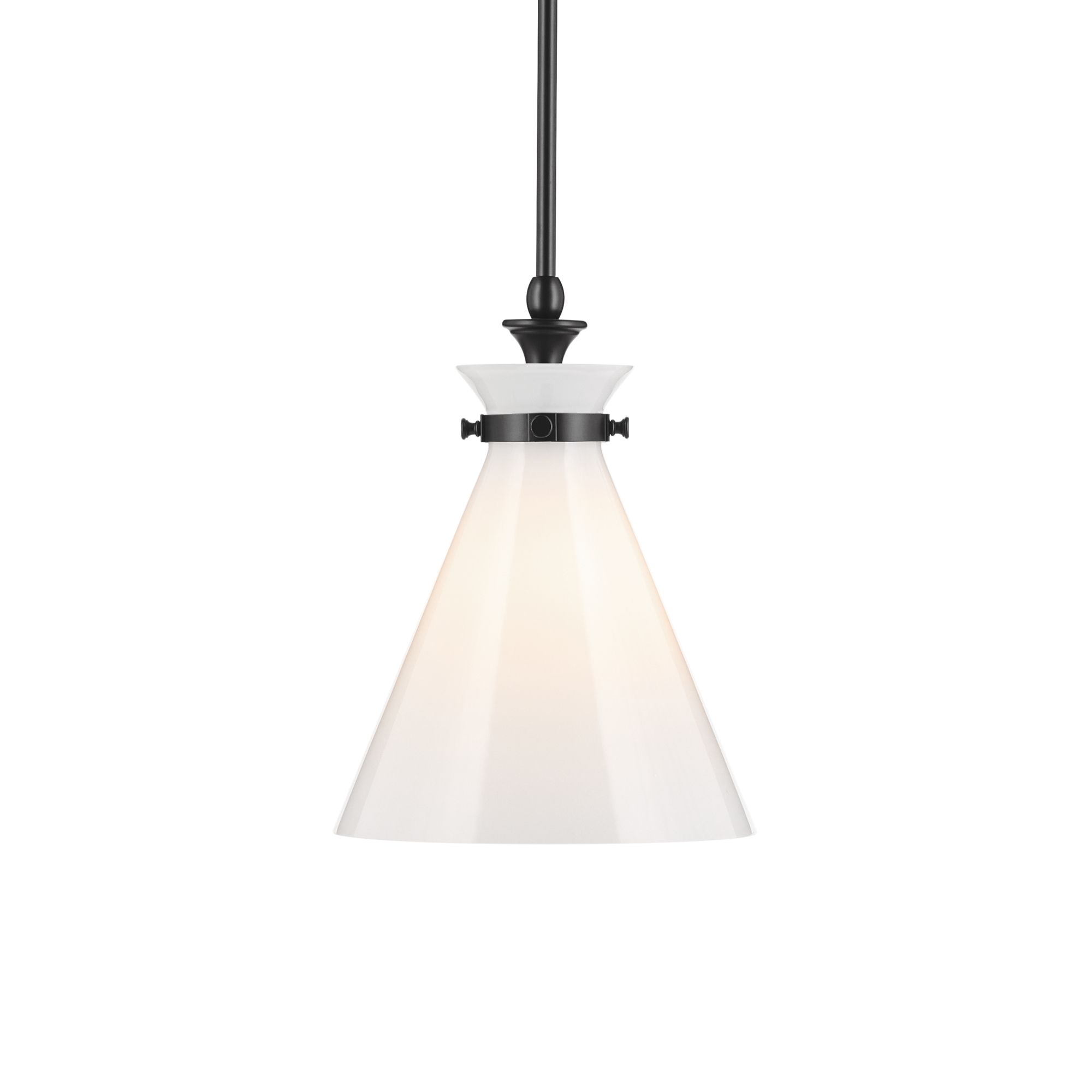 Kichler Laria 10.5 Inch 1 Light Pendant with Opal Glass in Black