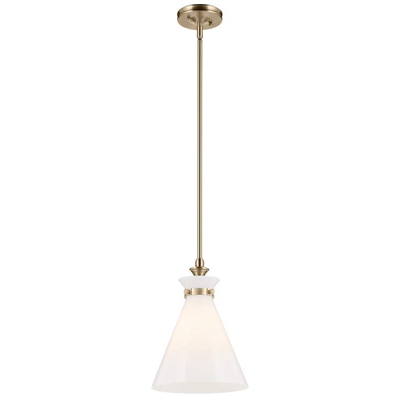 Image 1 Kichler Laria 10.5 Inch 1 Light Pendant with Opal Glass in Champagne Bronze