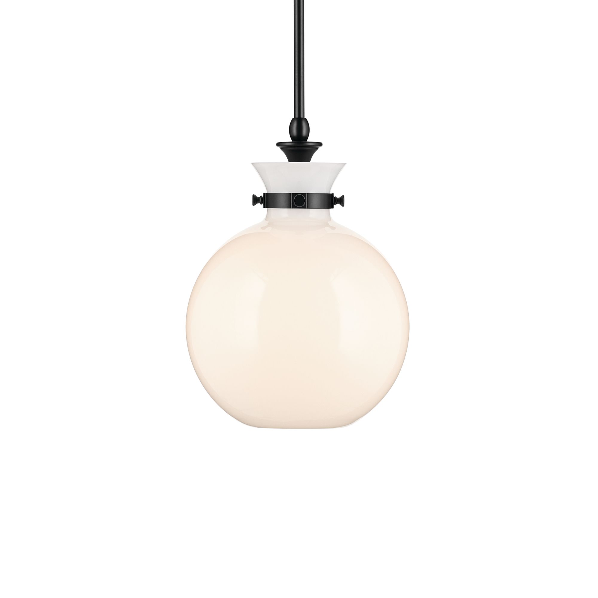 Image 6 Kichler Laria 10 1/2" Black Finish with Opal Glass Pendant Light more views