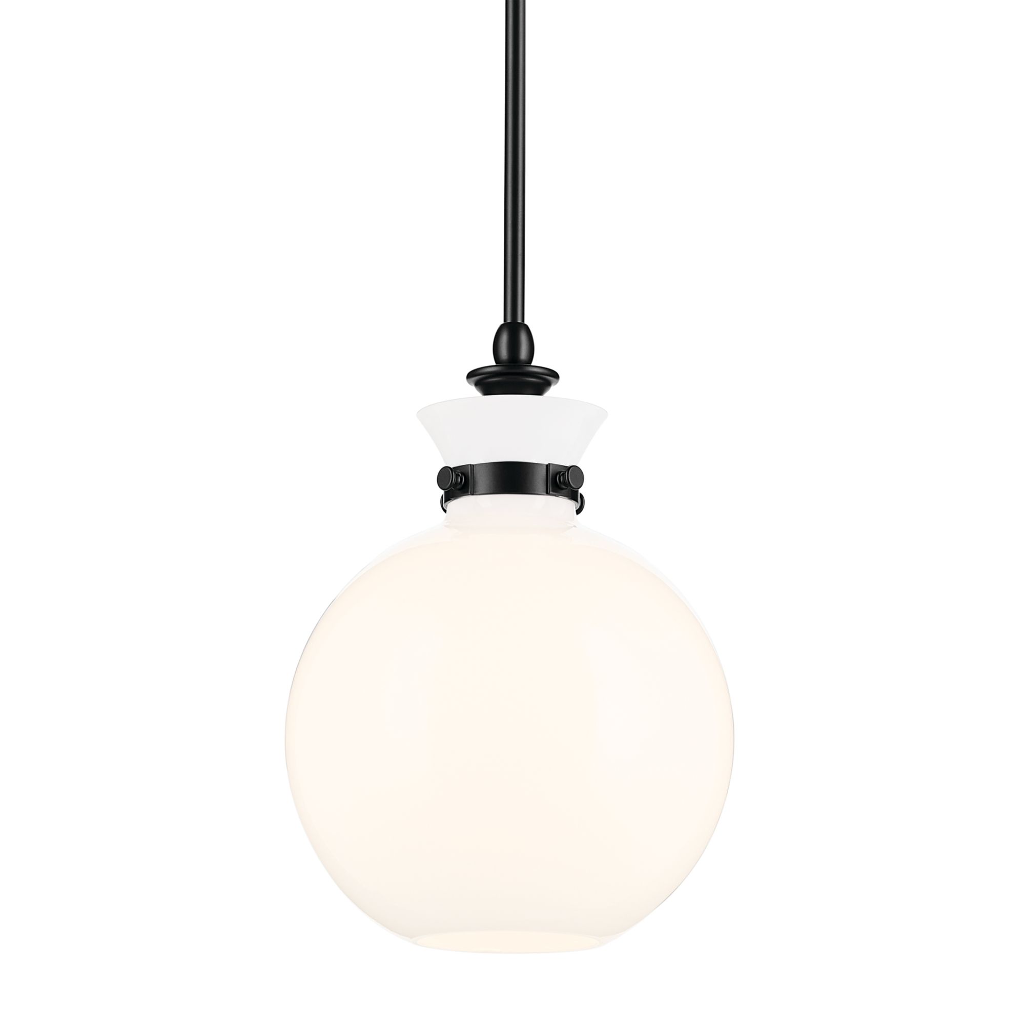 Image 7 Kichler Laria 10 1/2" Black Finish with Opal Glass Pendant Light more views