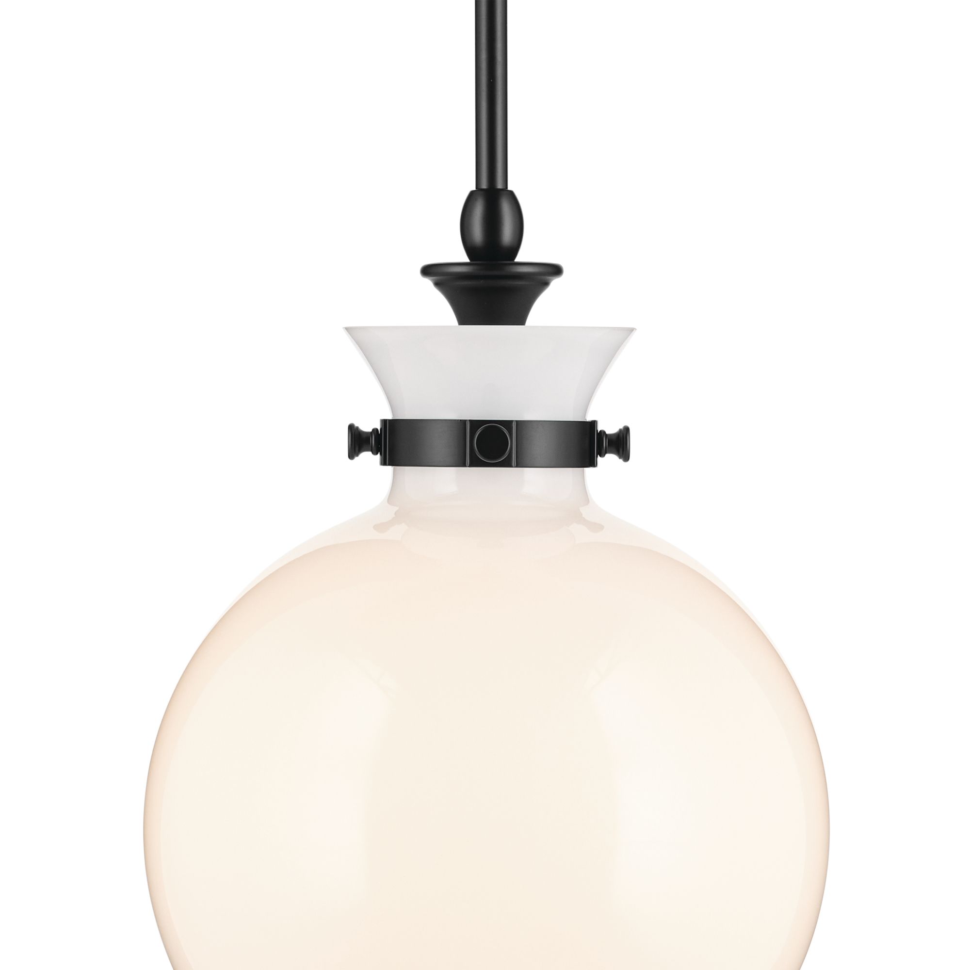 Kichler Laria 10 1/2" Black Finish with Opal Glass Pendant Light
