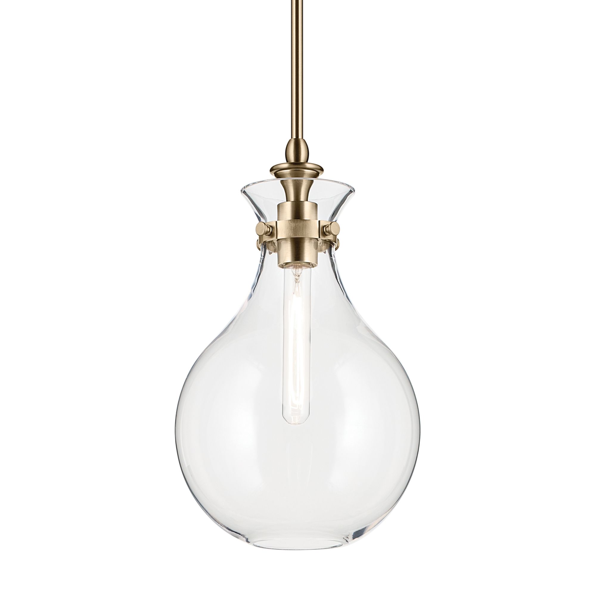 Image 7 Kichler Laria 14 14/" 1 Light Pendant Clear Glass in Champange Bronze more views