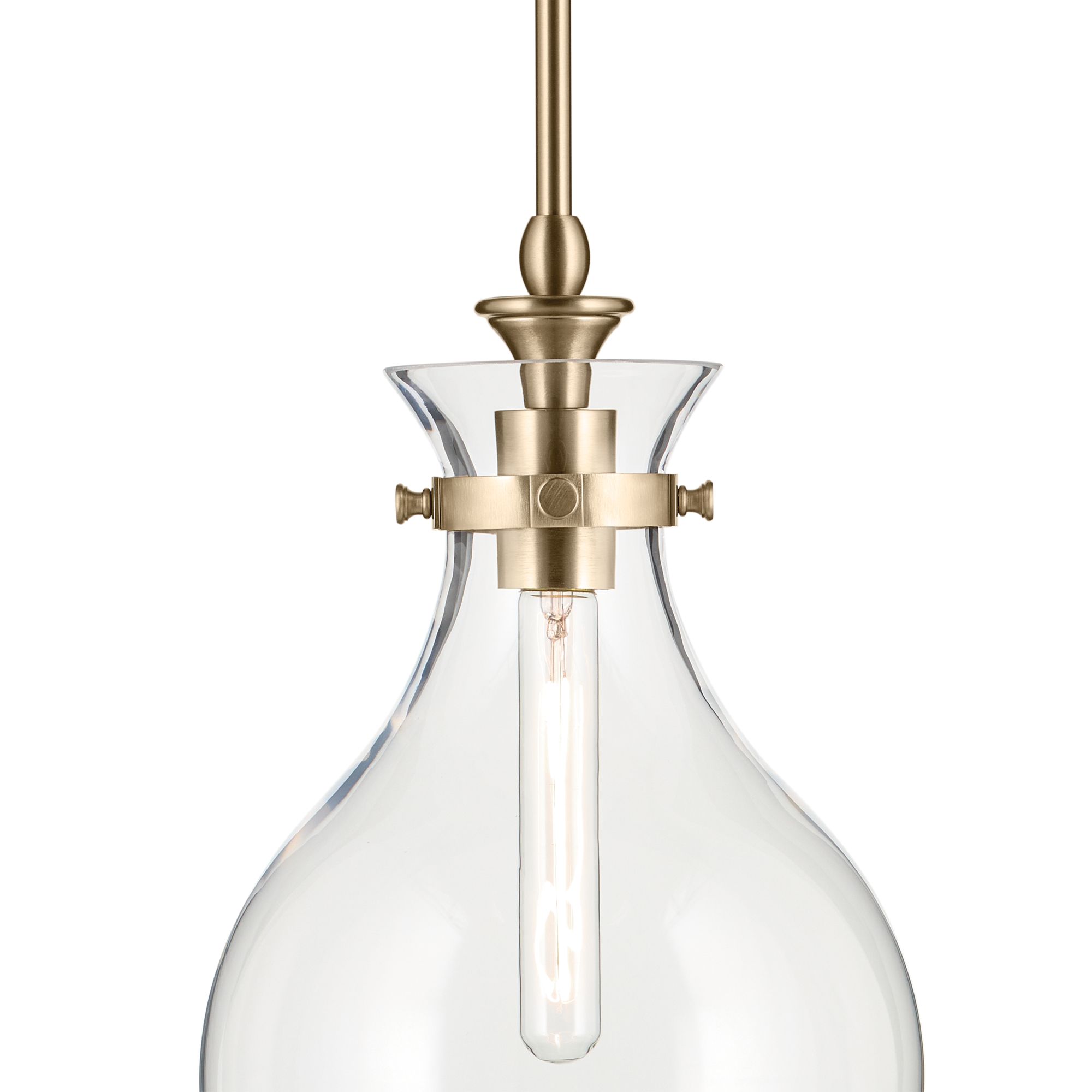 Kichler Laria 14 14/" 1 Light Pendant Clear Glass in Champange Bronze