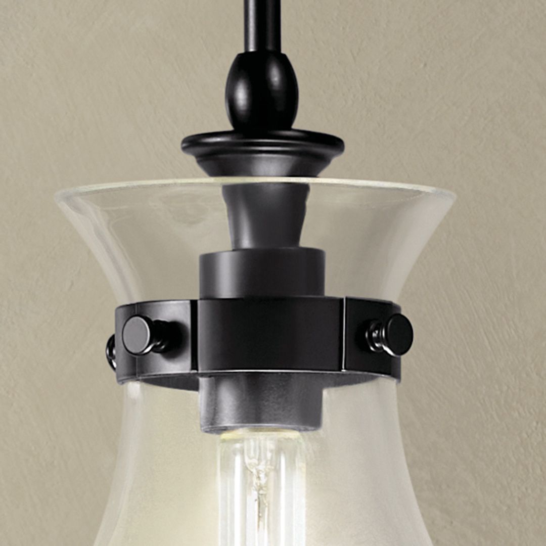 Image 5 Kichler Laria 14 Inch 1 Light Pendant with Clear Glass in Black more views
