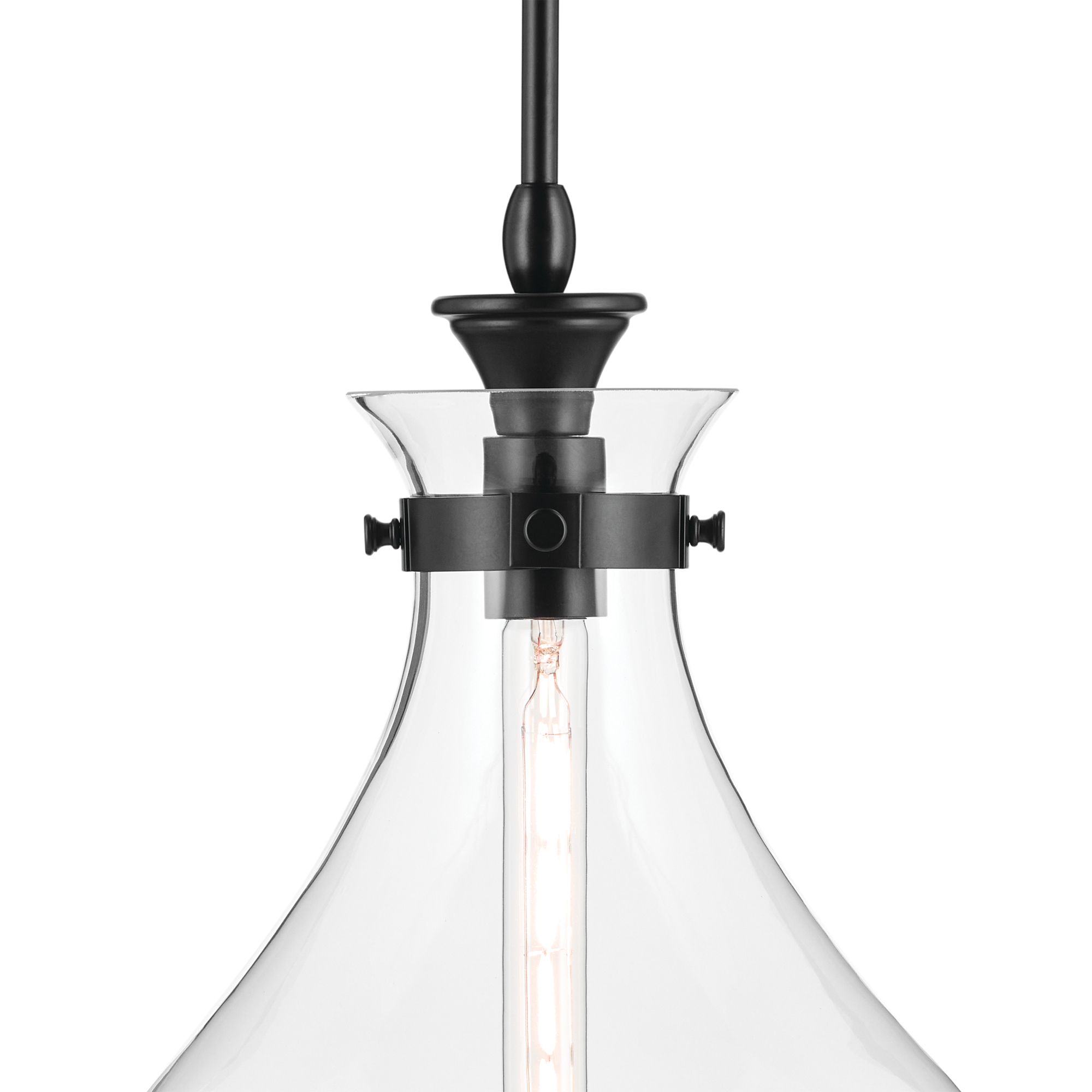 Kichler Laria 14 Inch 1 Light Pendant with Clear Glass in Black