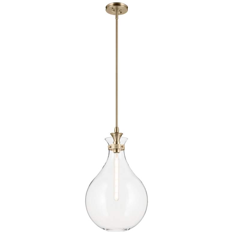 Image 1 Kichler Laria 14 Inch 1 Light Pendant with Clear Glass in Champagne Bronze