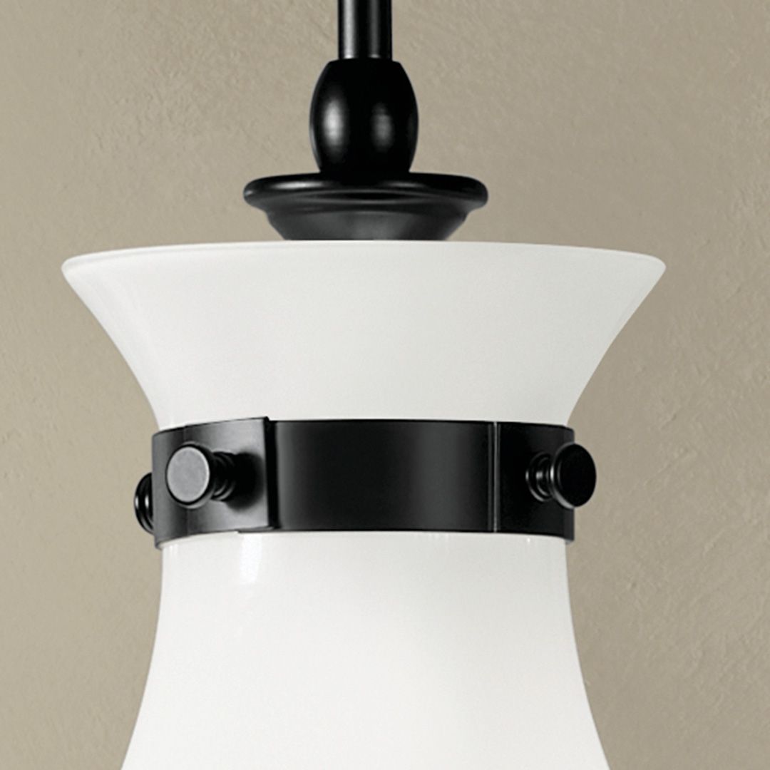 Image 5 Kichler Laria 14 Inch 1 Light Pendant with Opal Glass in Black more views