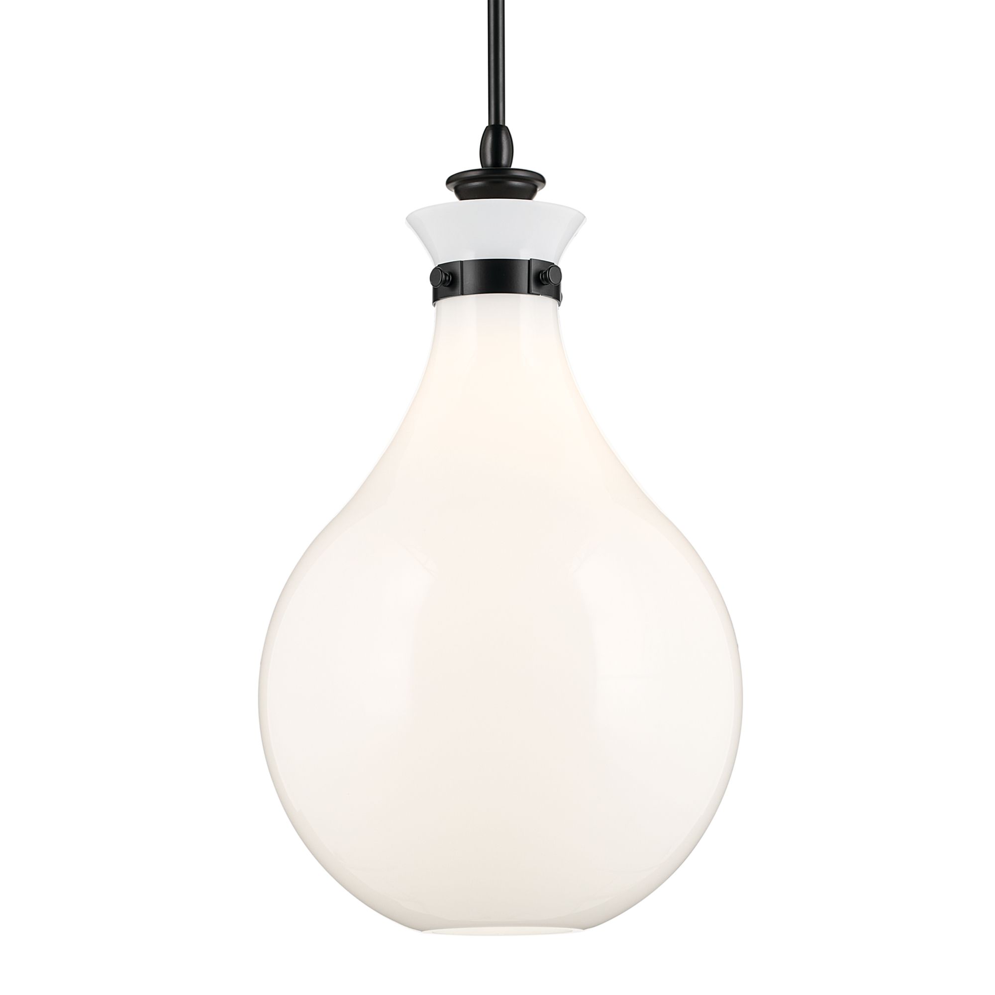 Image 6 Kichler Laria 14 Inch 1 Light Pendant with Opal Glass in Black more views