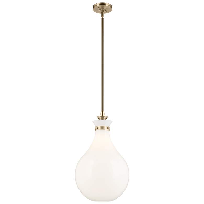 Image 1 Kichler Laria 14 Inch 1 Light Pendant with Opal Glass in Champagne Bronze