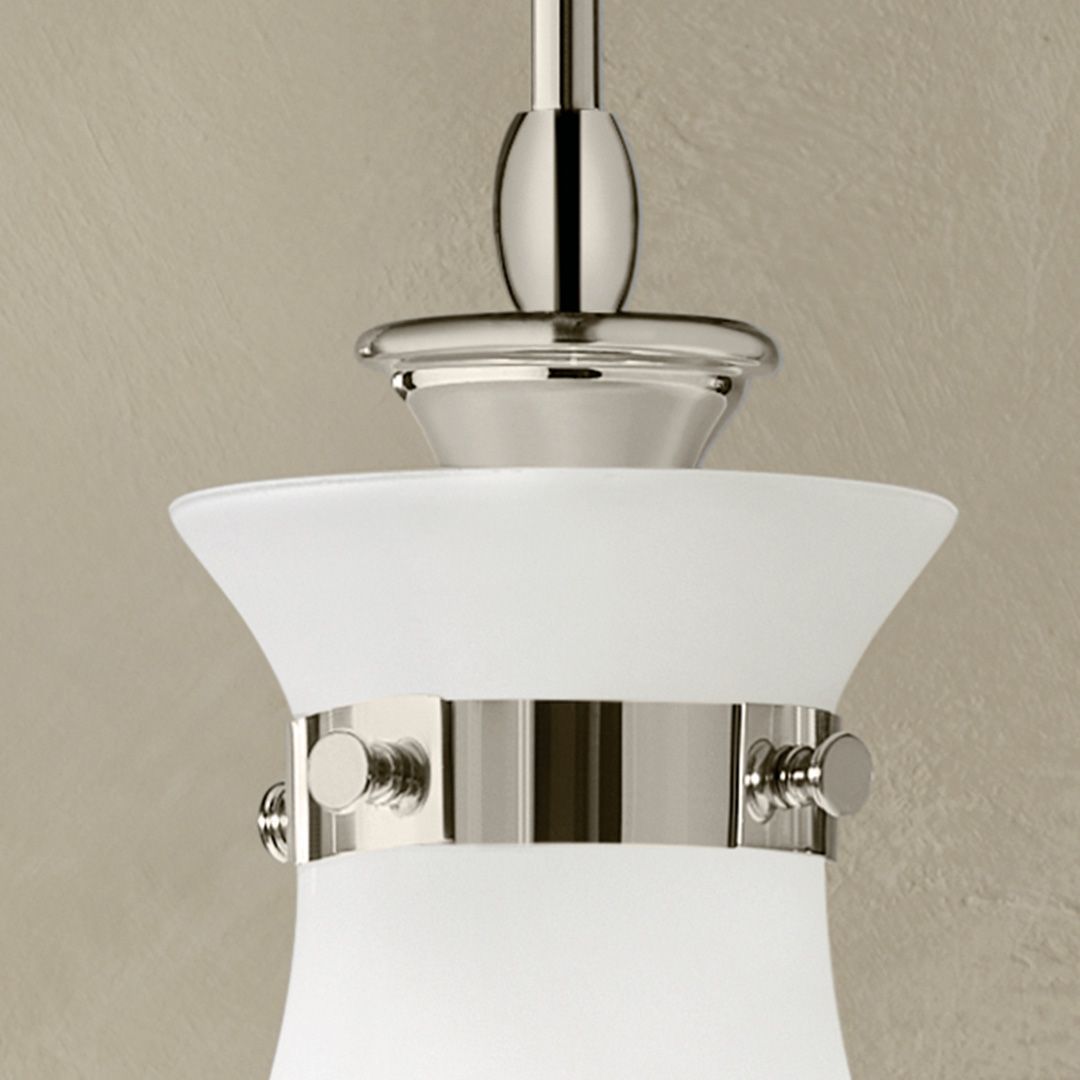 Image 5 Kichler Laria 14 Inch 1 Light Pendant with Opal Glass in Polished Nickel more views