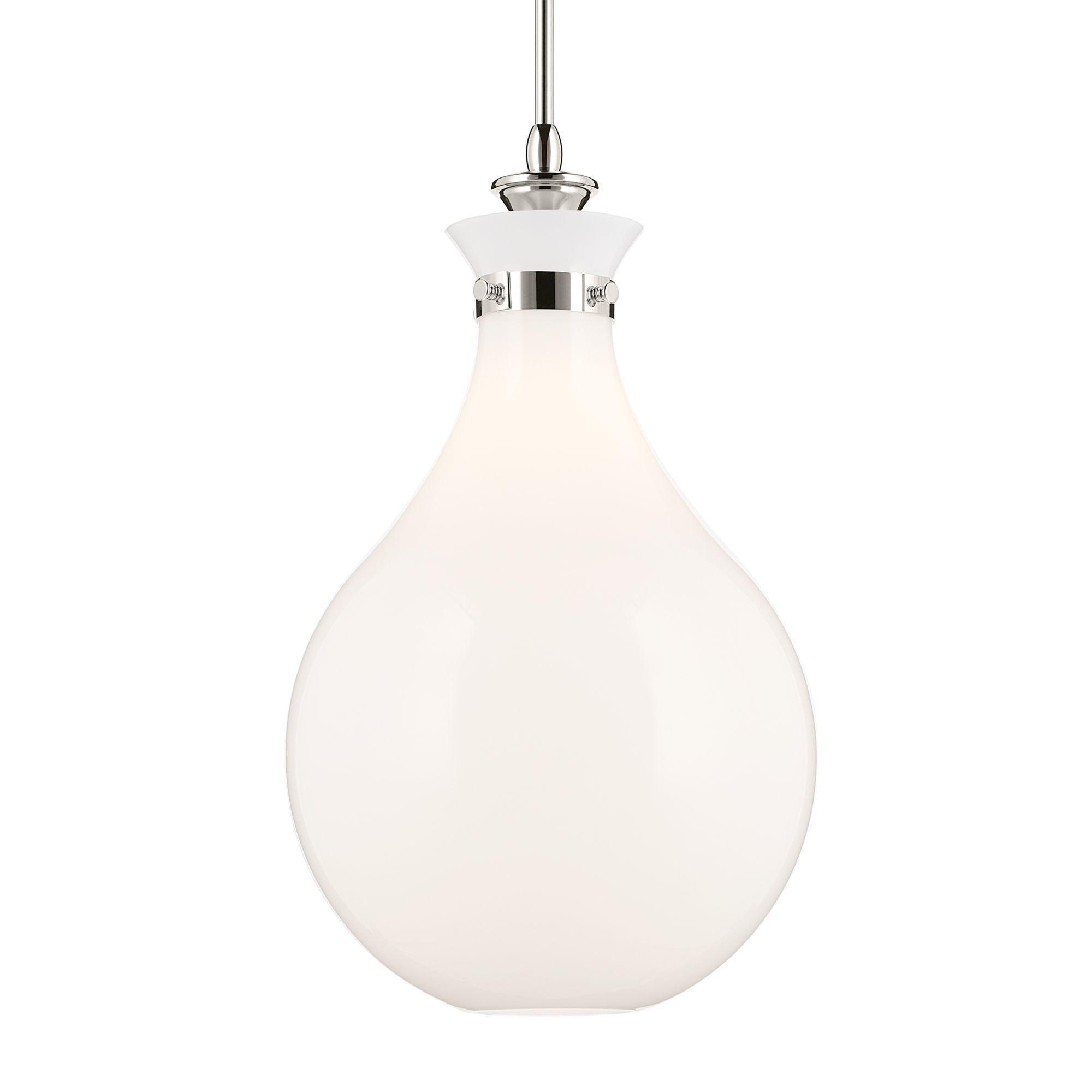 Image 6 Kichler Laria 14 Inch 1 Light Pendant with Opal Glass in Polished Nickel more views