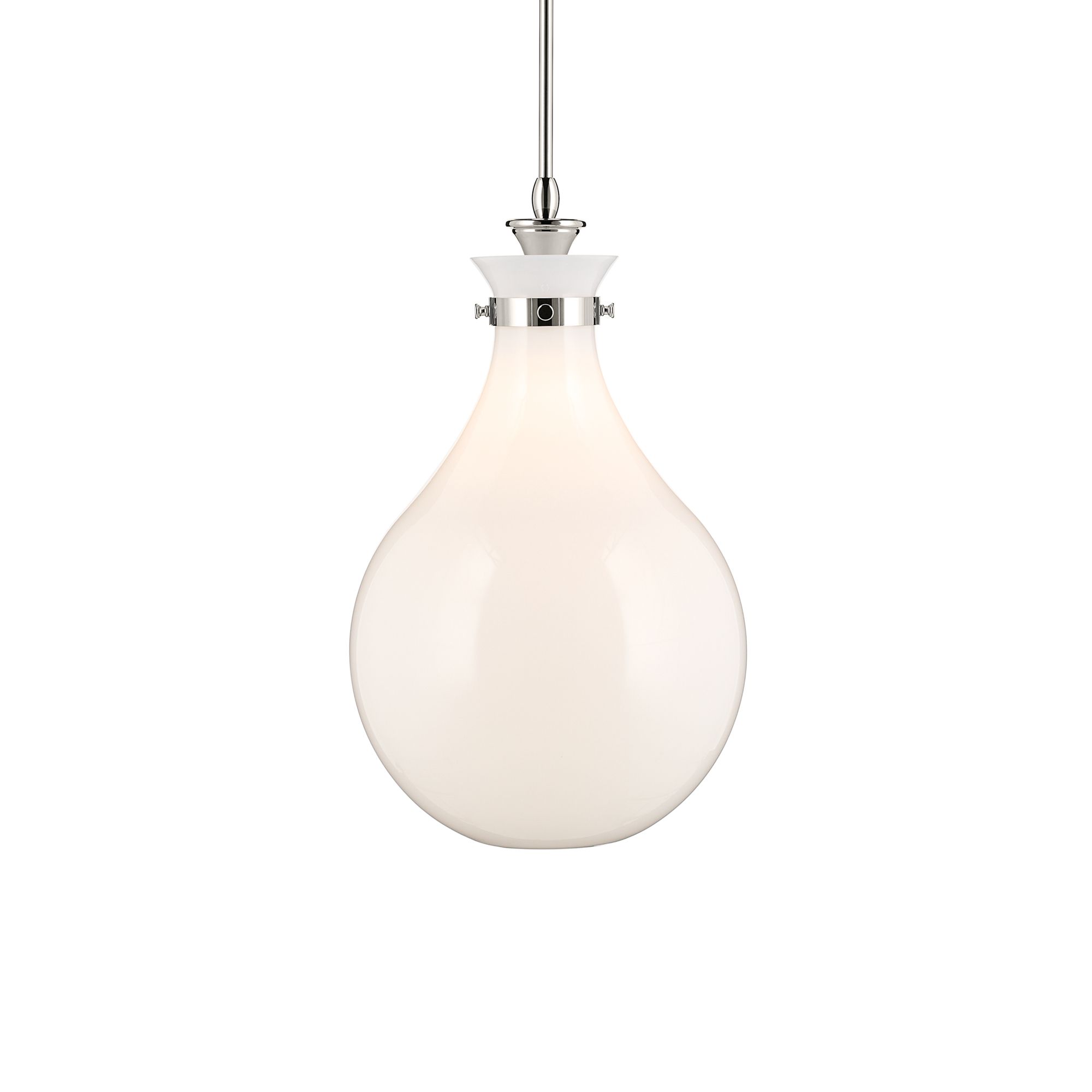 Image 7 Kichler Laria 14 Inch 1 Light Pendant with Opal Glass in Polished Nickel more views