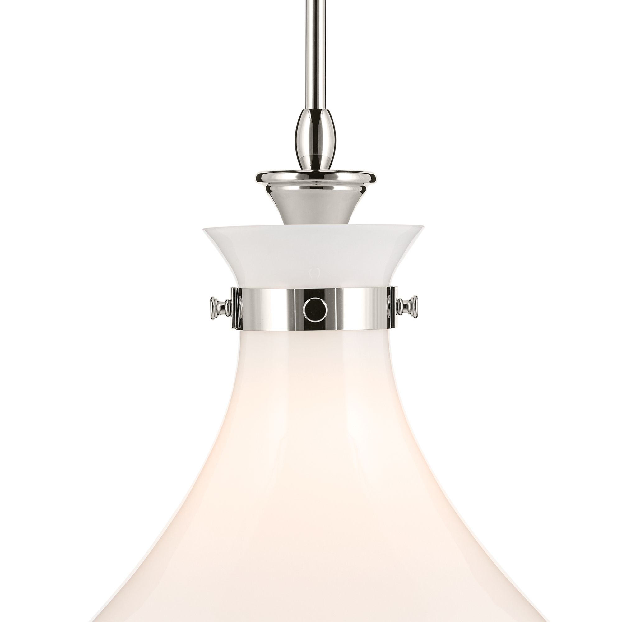 Kichler Laria 14 Inch 1 Light Pendant with Opal Glass in Polished Nickel