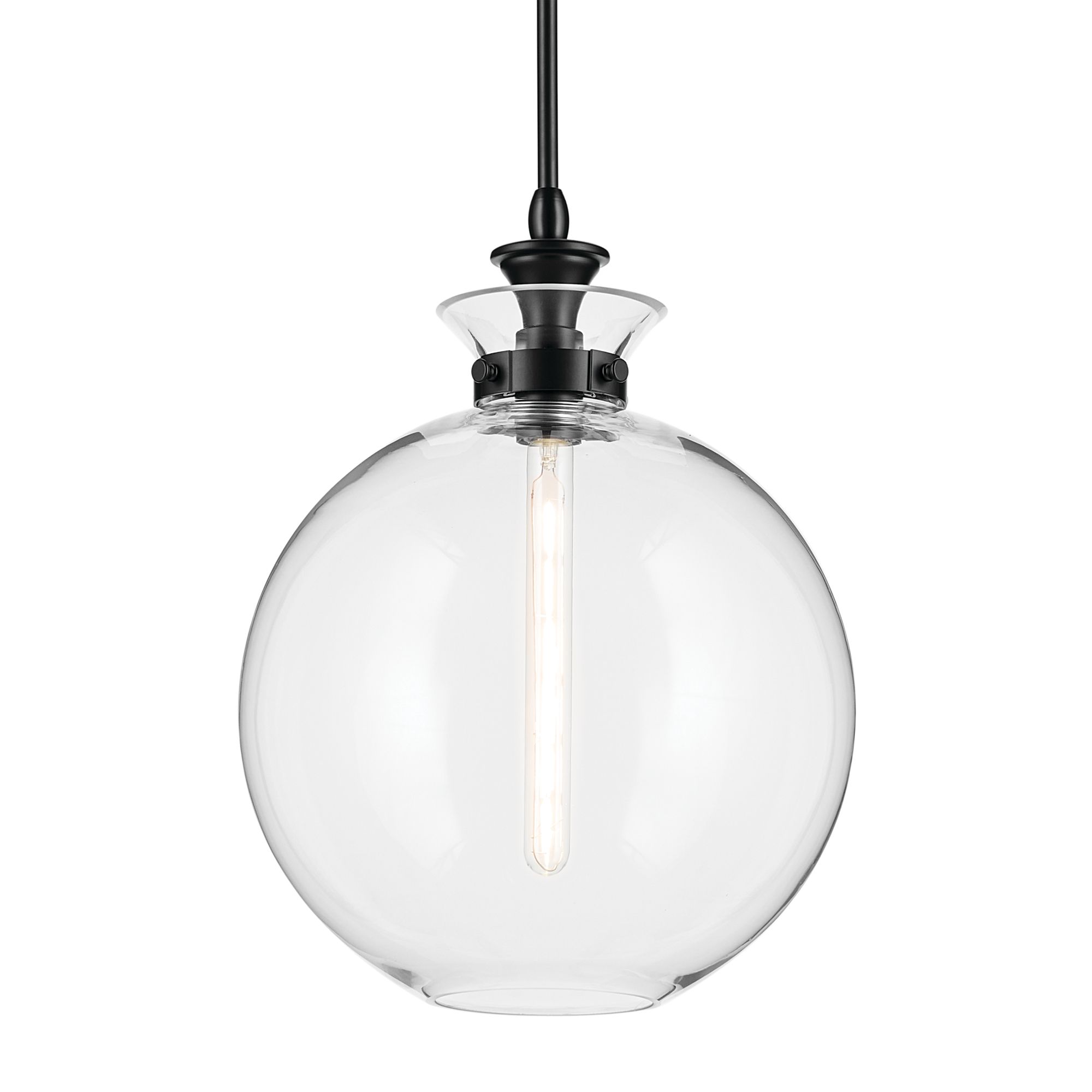 Image 6 Kichler Laria 15 Inch 1 Light Pendant with Clear Glass in Black more views