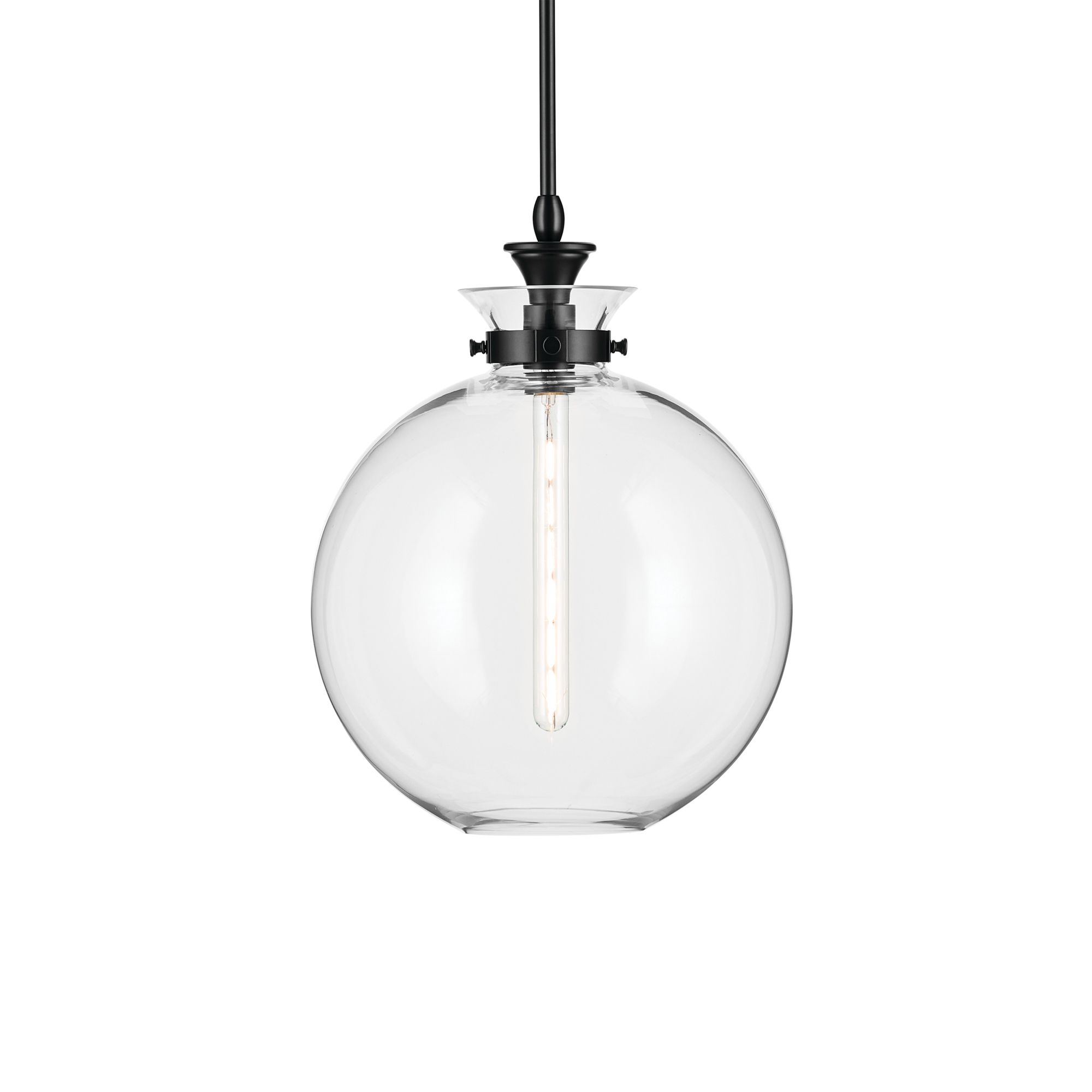 Image 7 Kichler Laria 15 Inch 1 Light Pendant with Clear Glass in Black more views