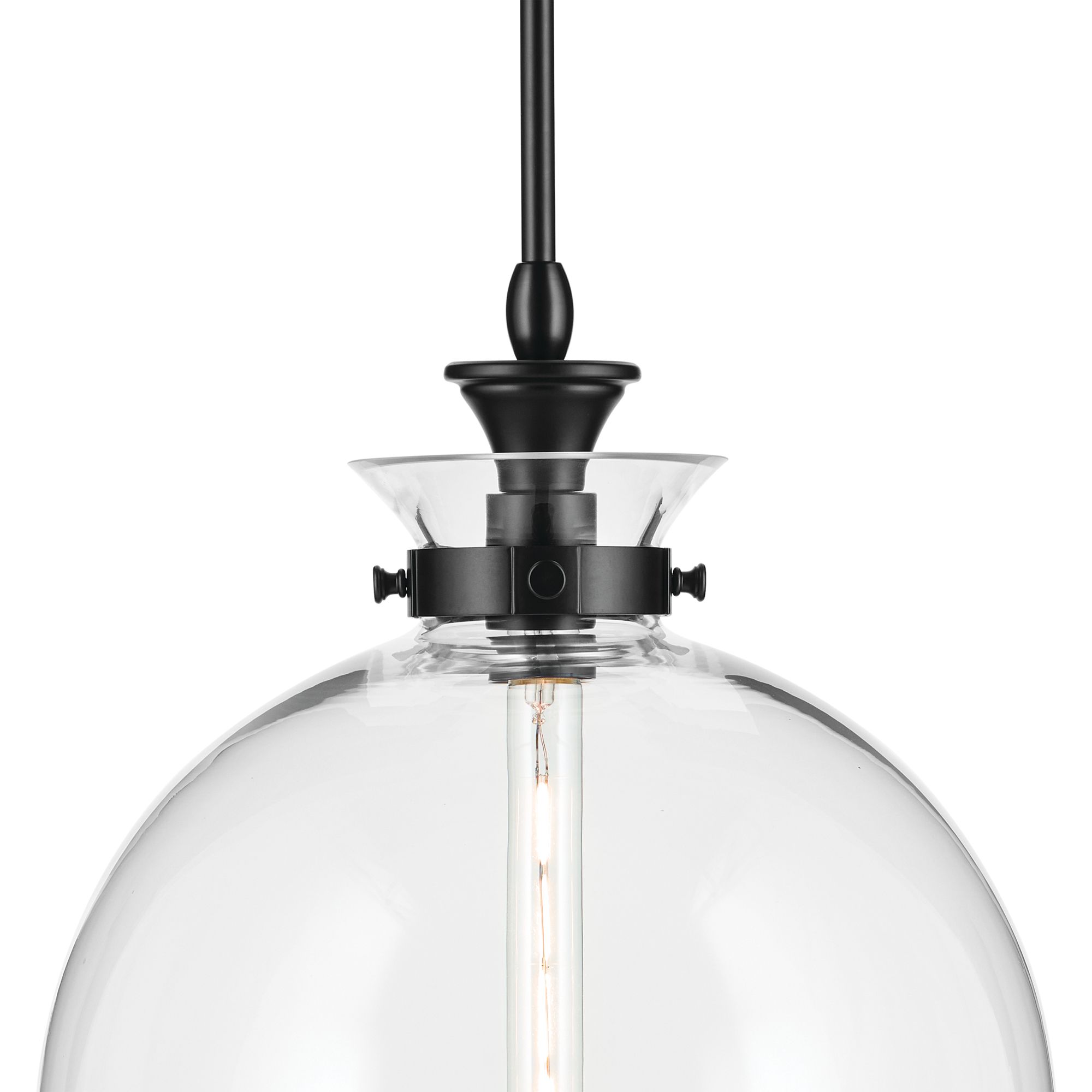 Kichler Laria 15 Inch 1 Light Pendant with Clear Glass in Black