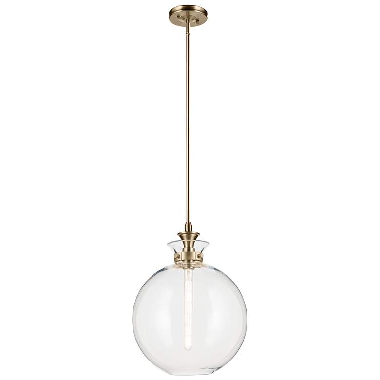 Image 1 Kichler Laria 15 Inch 1 Light Pendant with Clear Glass in Champagne Bronze