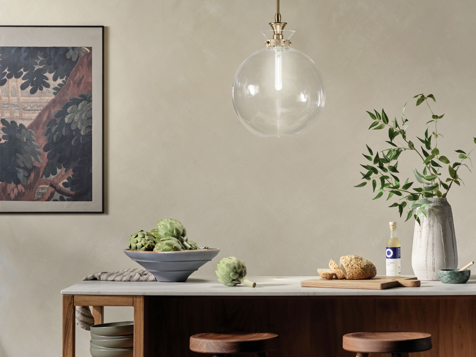 Image 3 Kichler Laria 15 Inch 1 Light Pendant with Clear Glass in Champagne Bronze more views