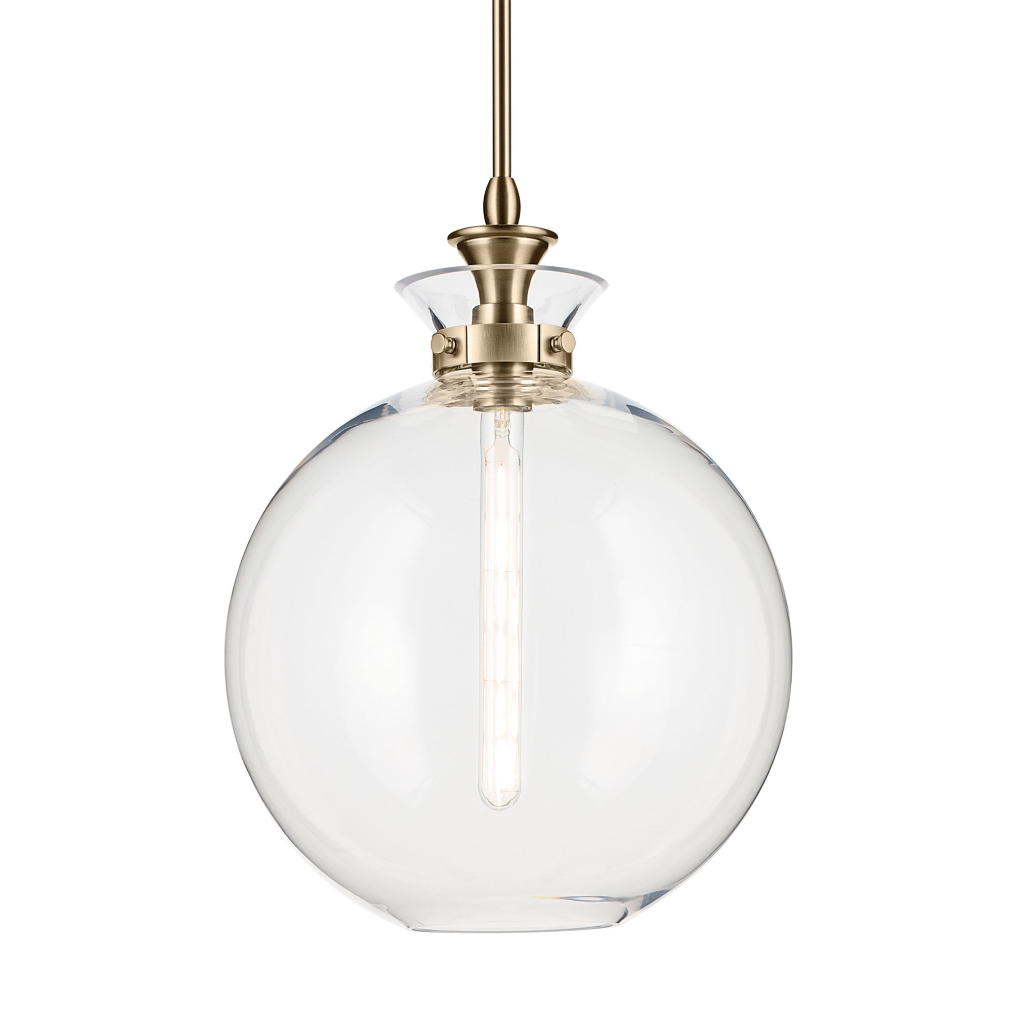Image 6 Kichler Laria 15 Inch 1 Light Pendant with Clear Glass in Champagne Bronze more views