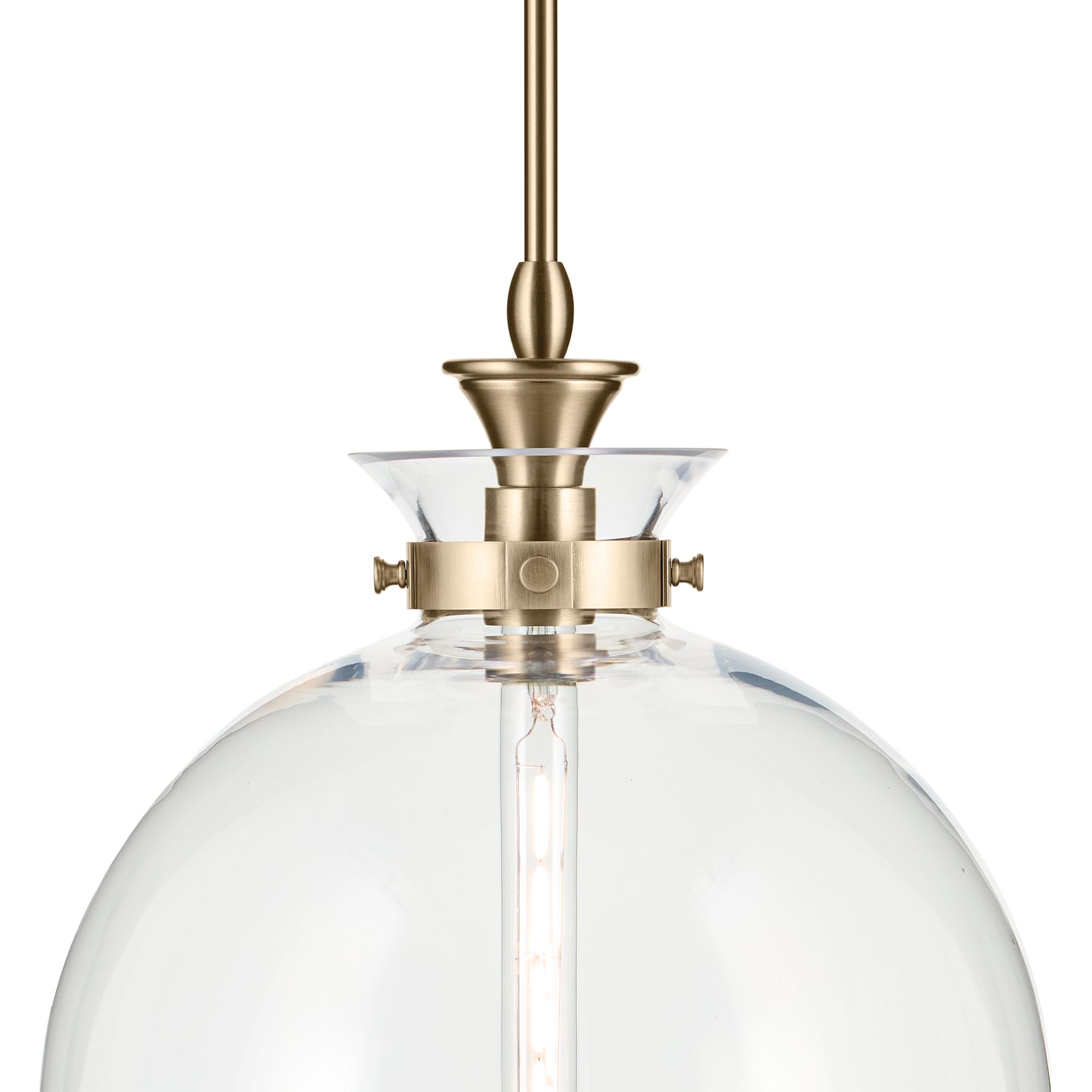 Kichler Laria 15 Inch 1 Light Pendant with Clear Glass in Champagne Bronze