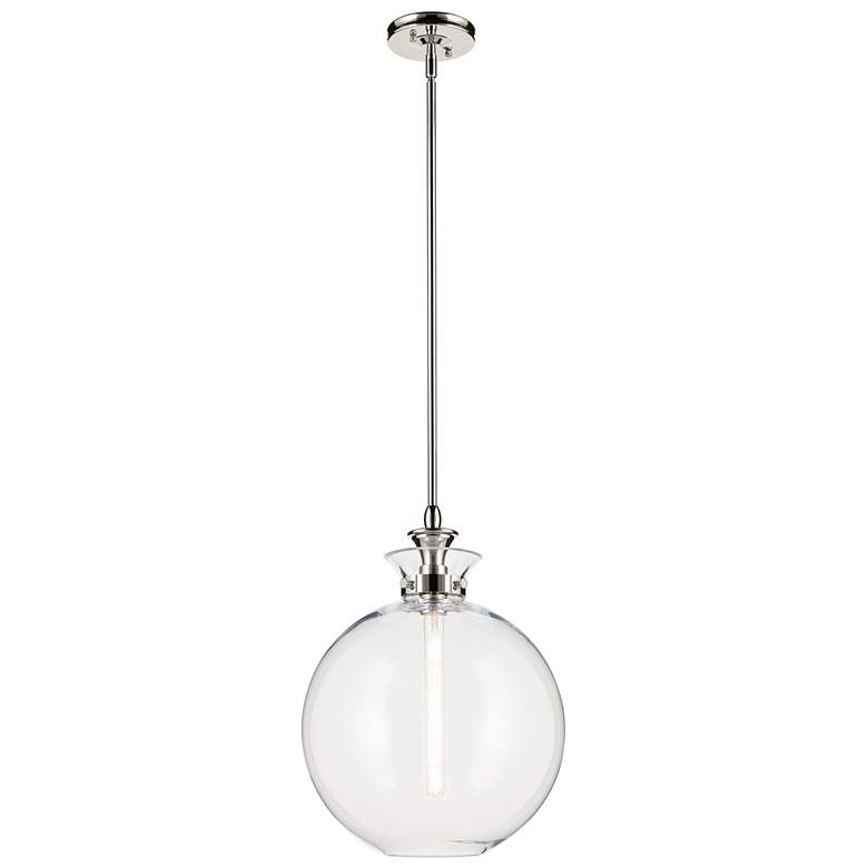 Image 1 Kichler Laria 15 Inch 1 Light Pendant with Clear Glass in Polished Nickel