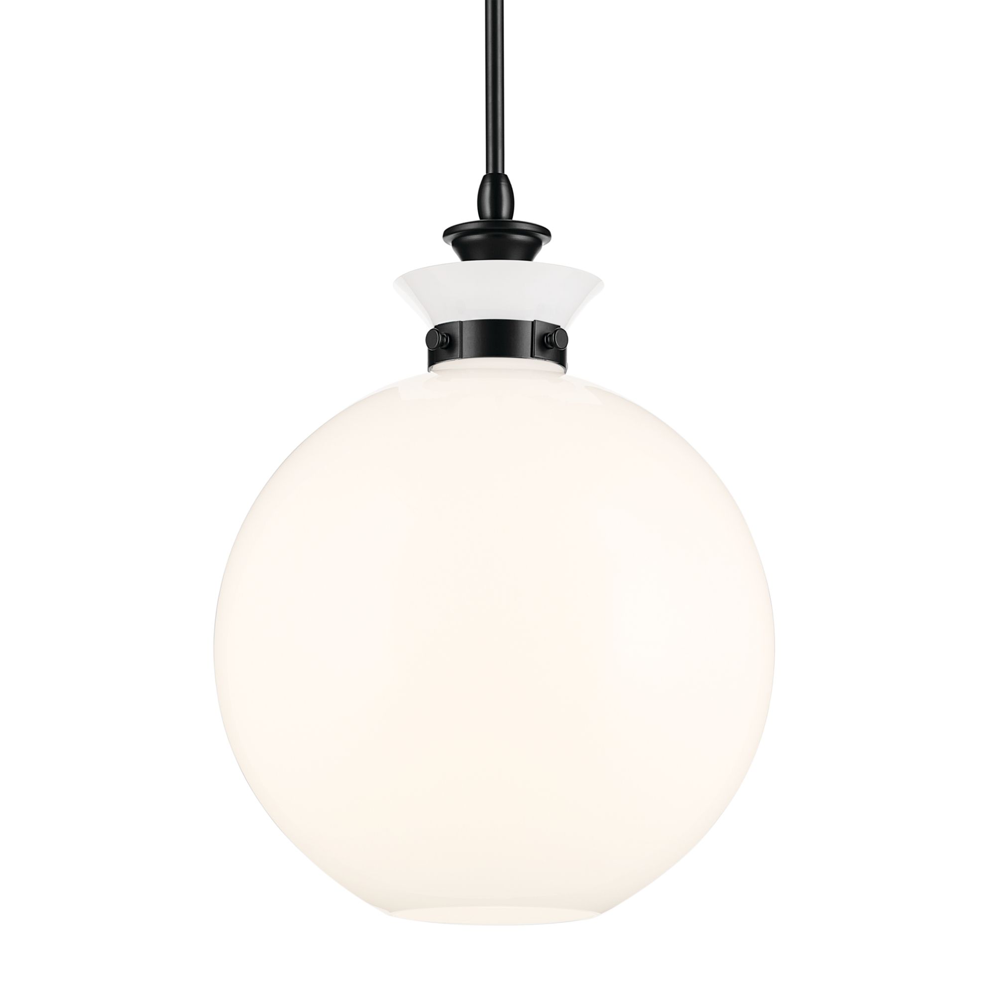 Image 6 Kichler Laria 15 Inch 1 Light Pendant with Opal Glass in Black more views