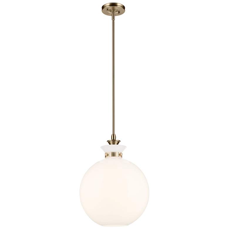 Image 1 Kichler Laria 15 Inch 1 Light Pendant with Opal Glass in Champagne Bronze