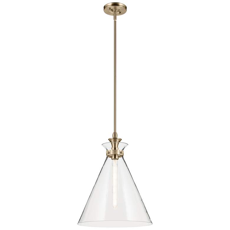 Image 1 Kichler Laria 16 Inch 1 Light Pendant with Clear Glass in Champagne Bronze