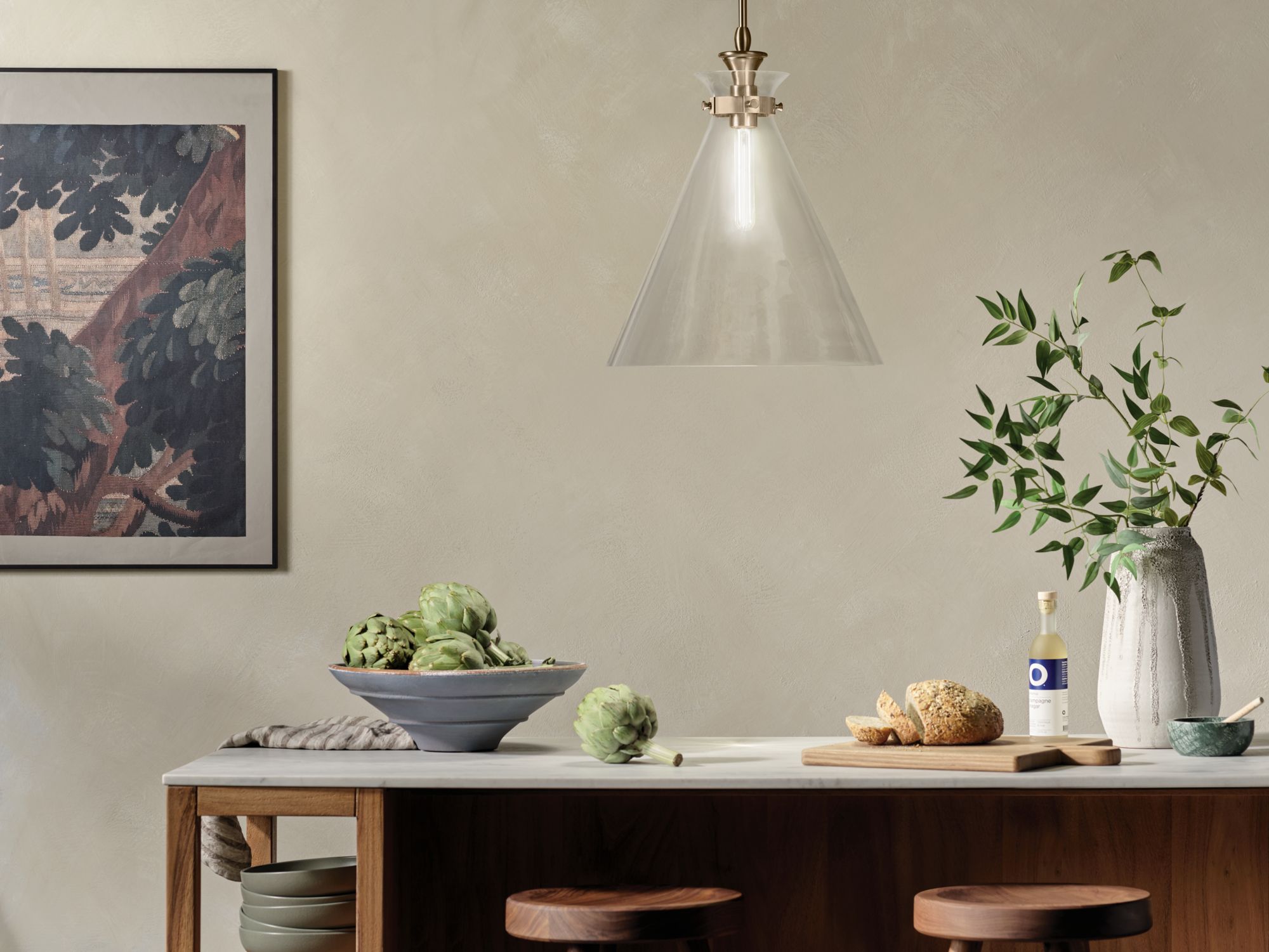 Image 3 Kichler Laria 16 Inch 1 Light Pendant with Clear Glass in Champagne Bronze more views