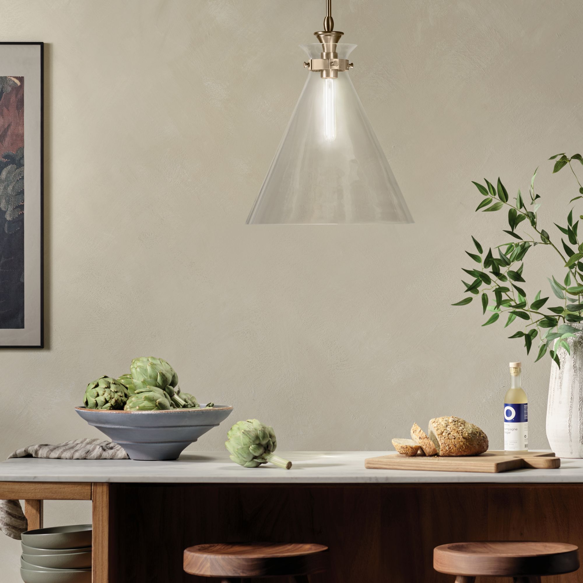 Image 4 Kichler Laria 16 Inch 1 Light Pendant with Clear Glass in Champagne Bronze more views