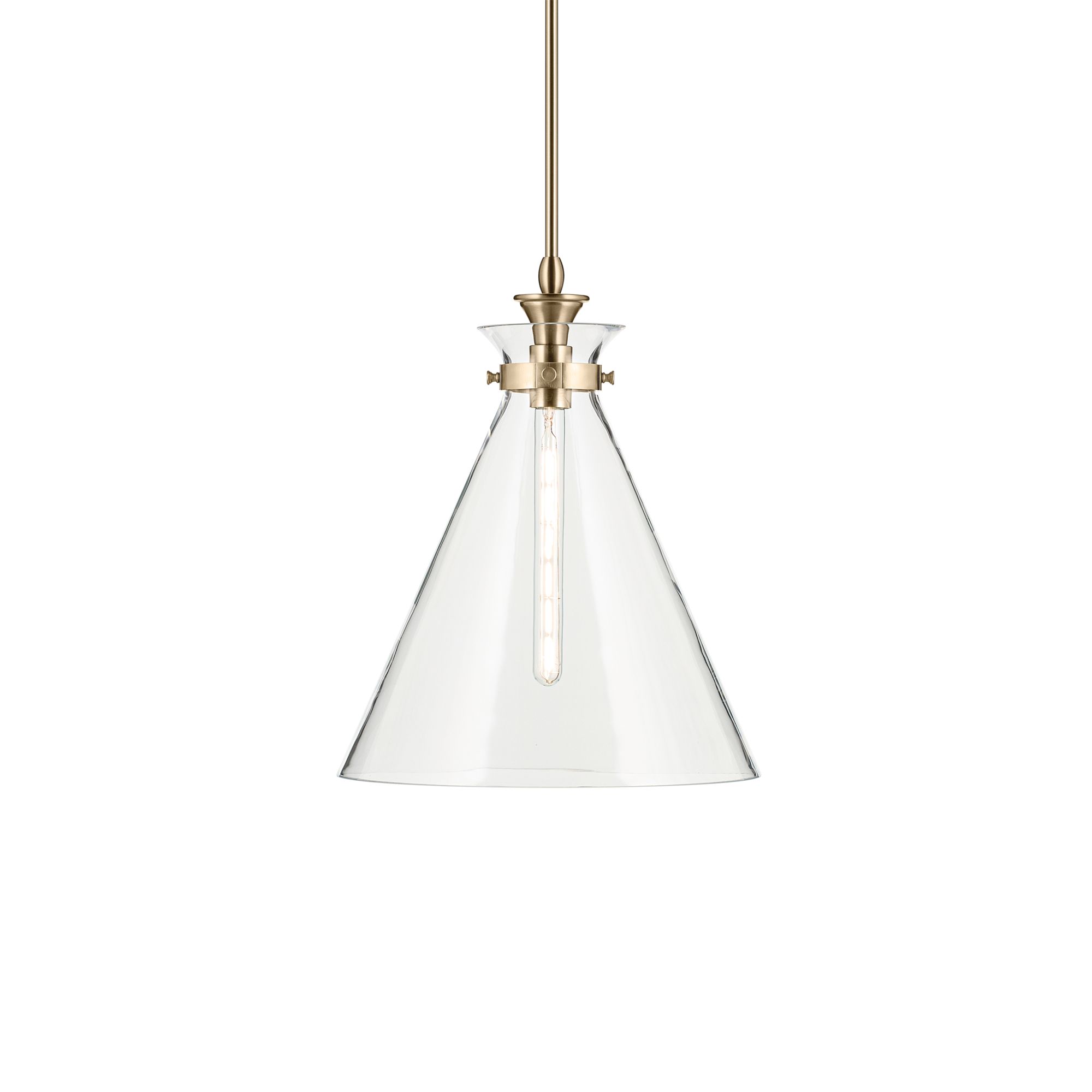 Kichler Laria 16 Inch 1 Light Pendant with Clear Glass in Champagne Bronze