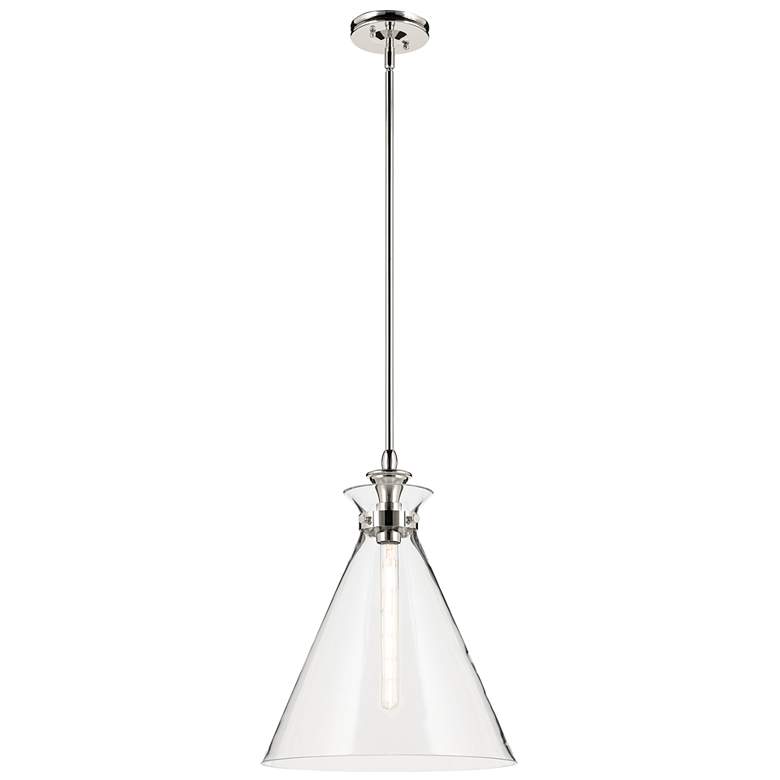 Image 1 Kichler Laria 16 Inch 1 Light Pendant with Clear Glass in Polished Nickel
