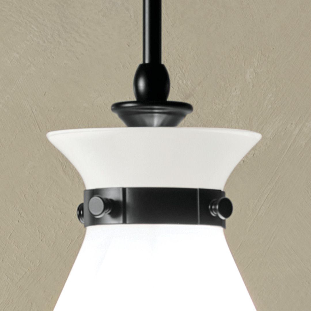 Image 5 Kichler Laria 16 Inch 1 Light Pendant with Opal Glass in Black more views