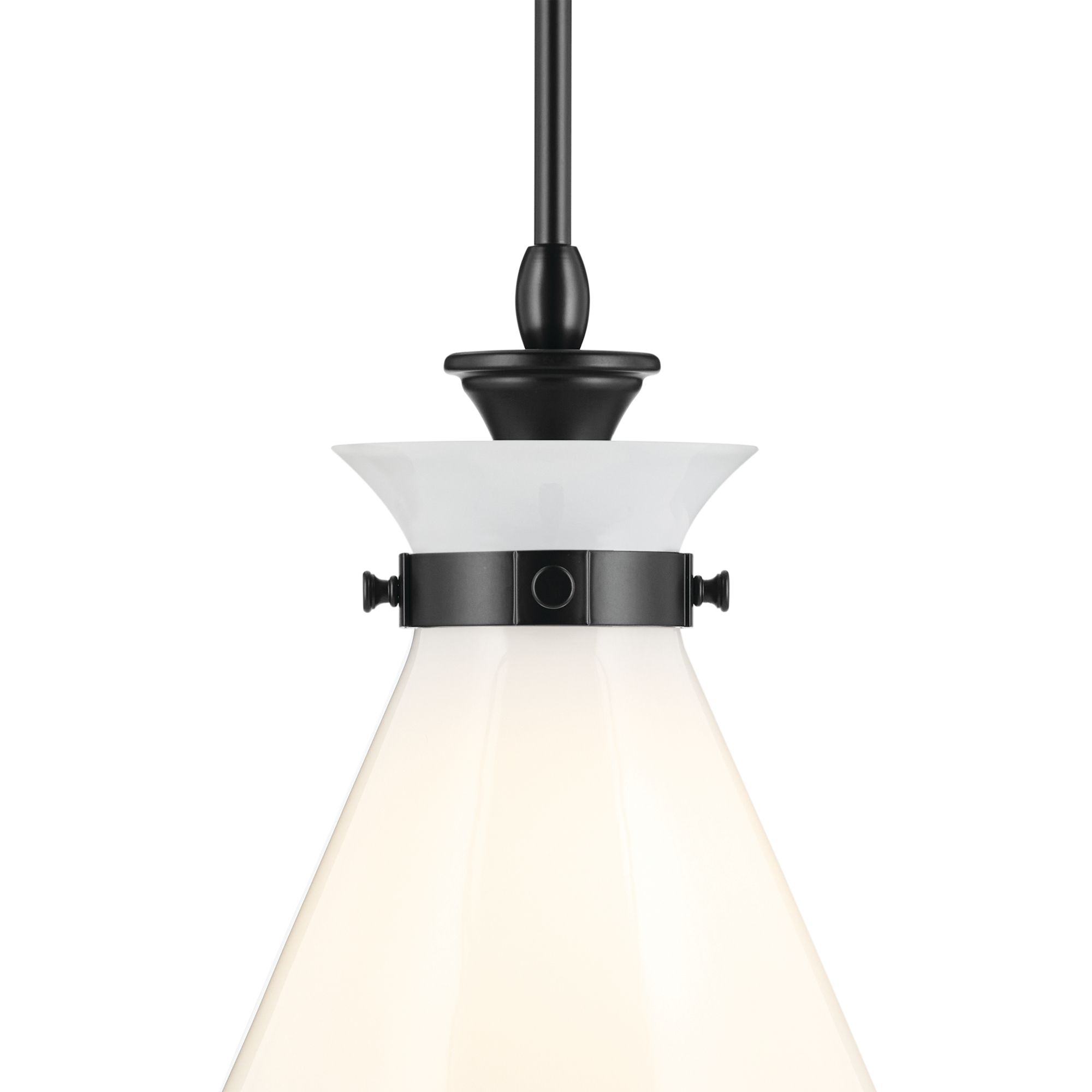 Image 7 Kichler Laria 16 Inch 1 Light Pendant with Opal Glass in Black more views