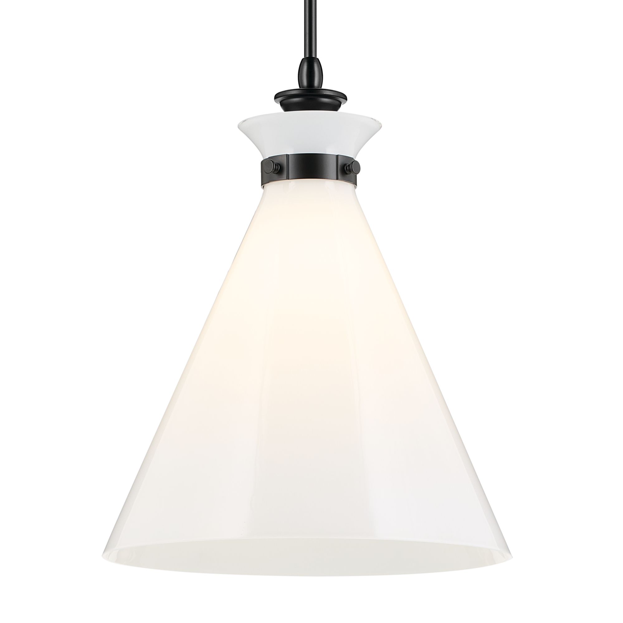 Kichler Laria 16 Inch 1 Light Pendant with Opal Glass in Black