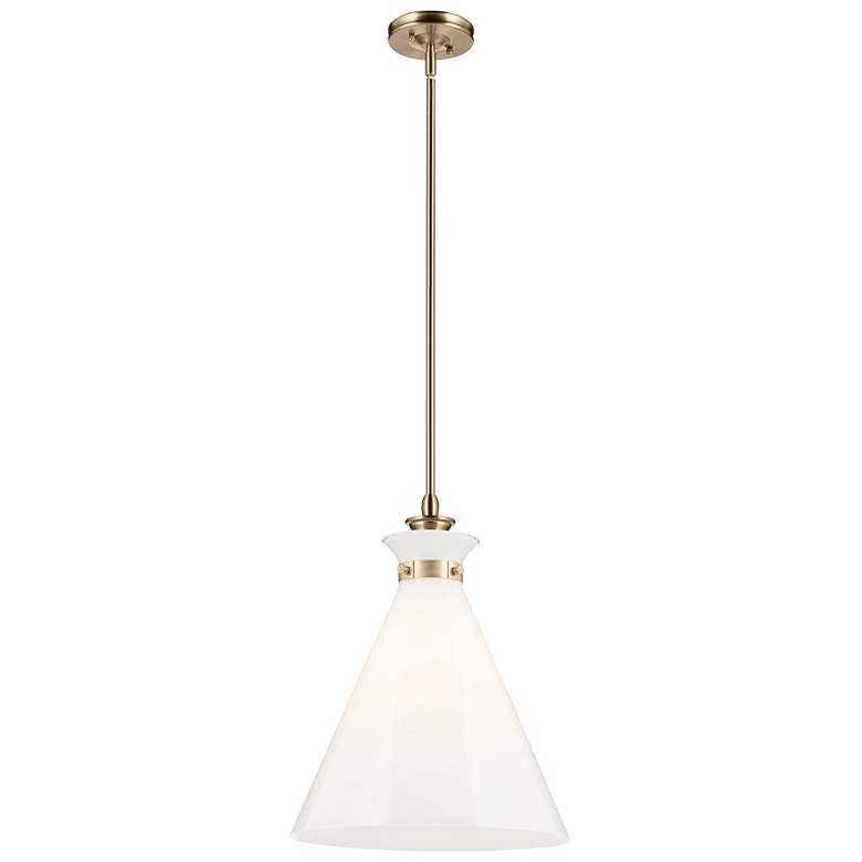 Image 1 Kichler Laria 16 Inch 1 Light Pendant with Opal Glass in Champagne Bronze