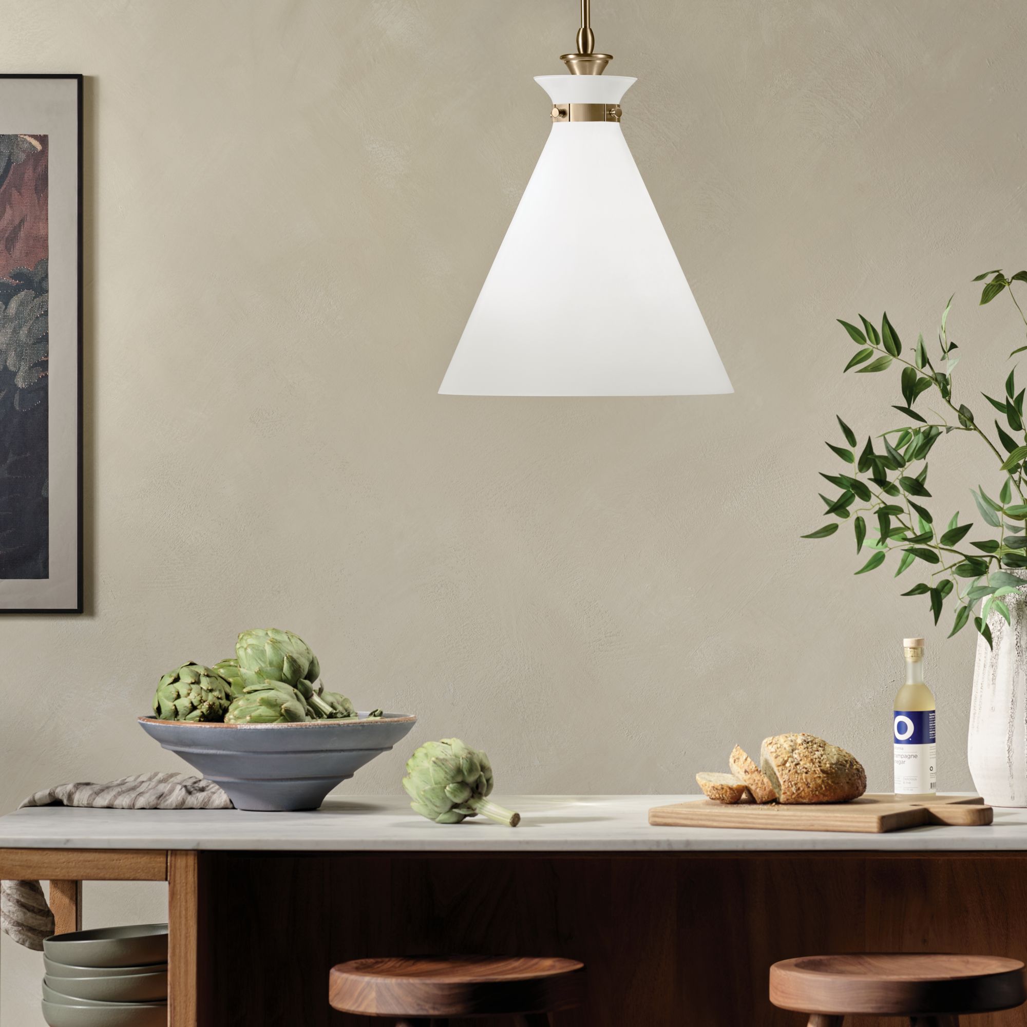 Image 4 Kichler Laria 16 Inch 1 Light Pendant with Opal Glass in Champagne Bronze more views