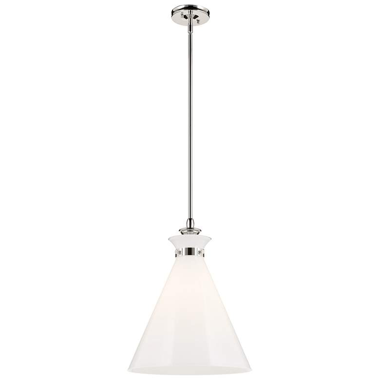 Image 1 Kichler Laria 16 Inch 1 Light Pendant with Opal Glass in Polished Nickel