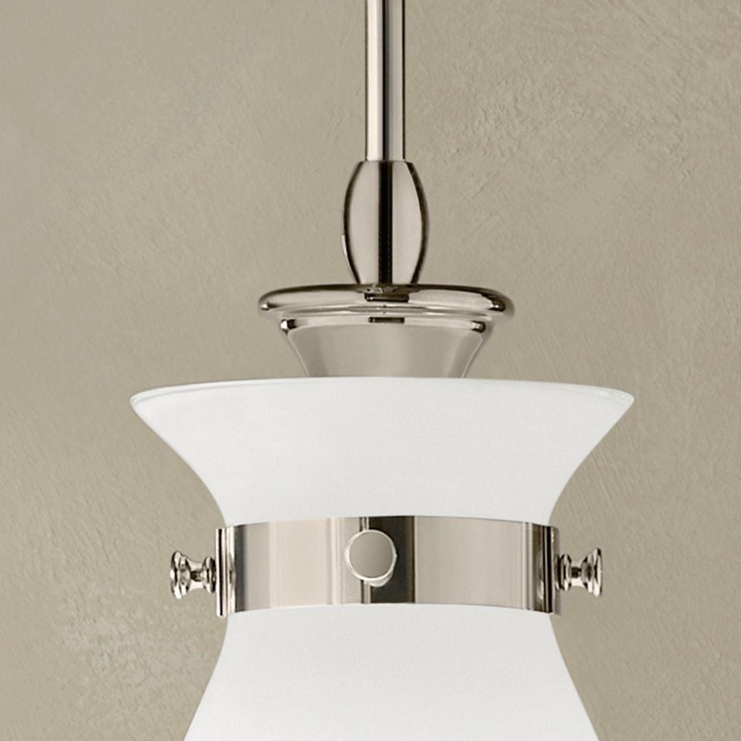 Image 5 Kichler Laria 16 Inch 1 Light Pendant with Opal Glass in Polished Nickel more views