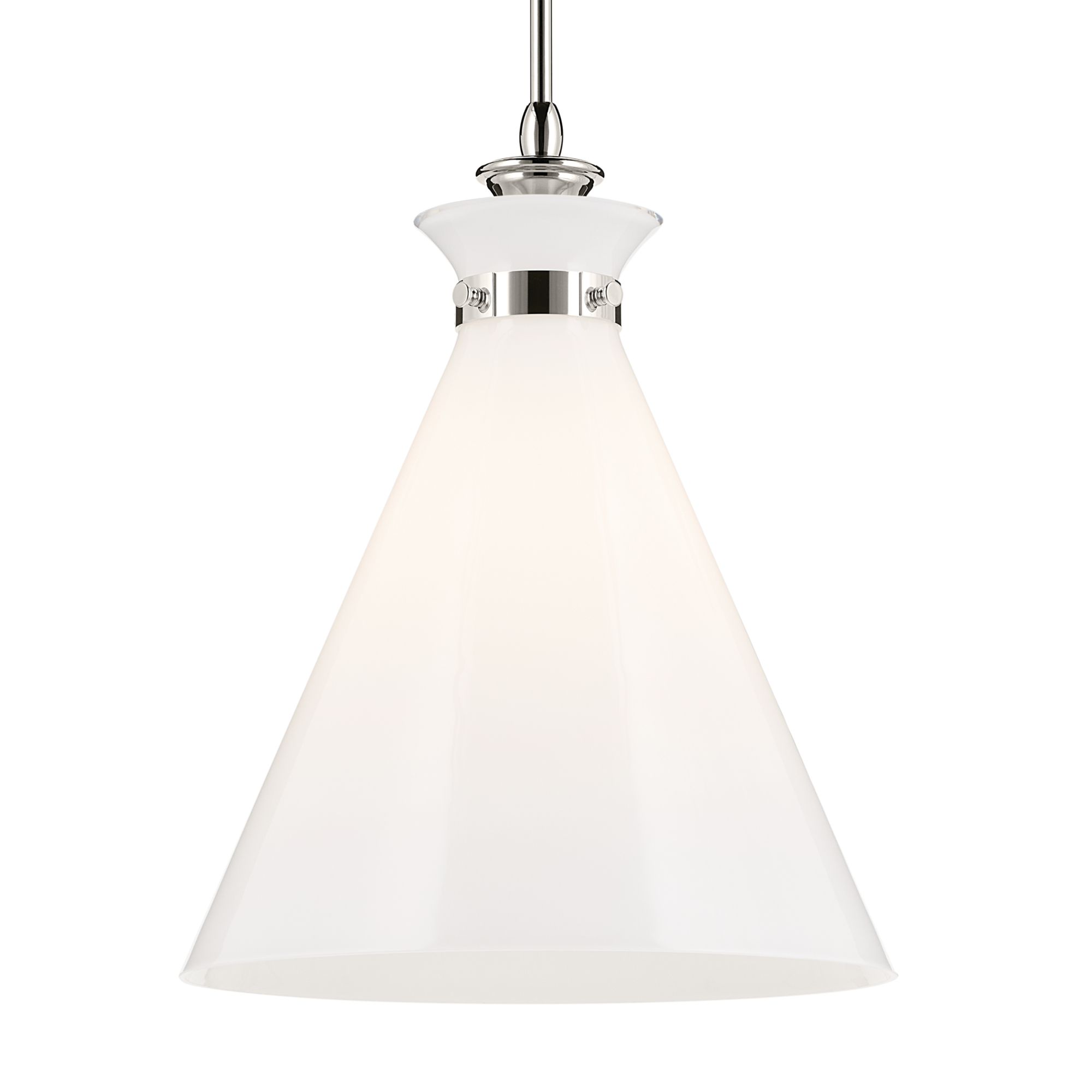Kichler Laria 16 Inch 1 Light Pendant with Opal Glass in Polished Nickel